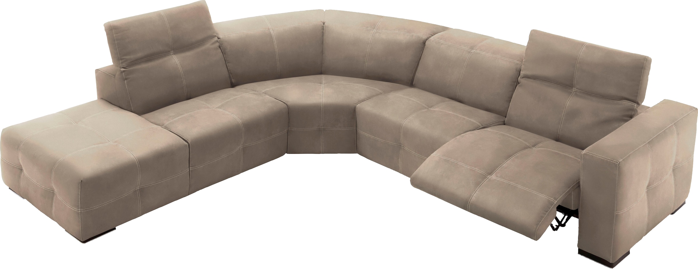 Egoitaliano Ecksofa "Sauvanne, Designsofa der Extraklasse, elegant und bequem, L-Form" wahlweise mit elektrischer Relaxfunktion, Kopfteilverstellung