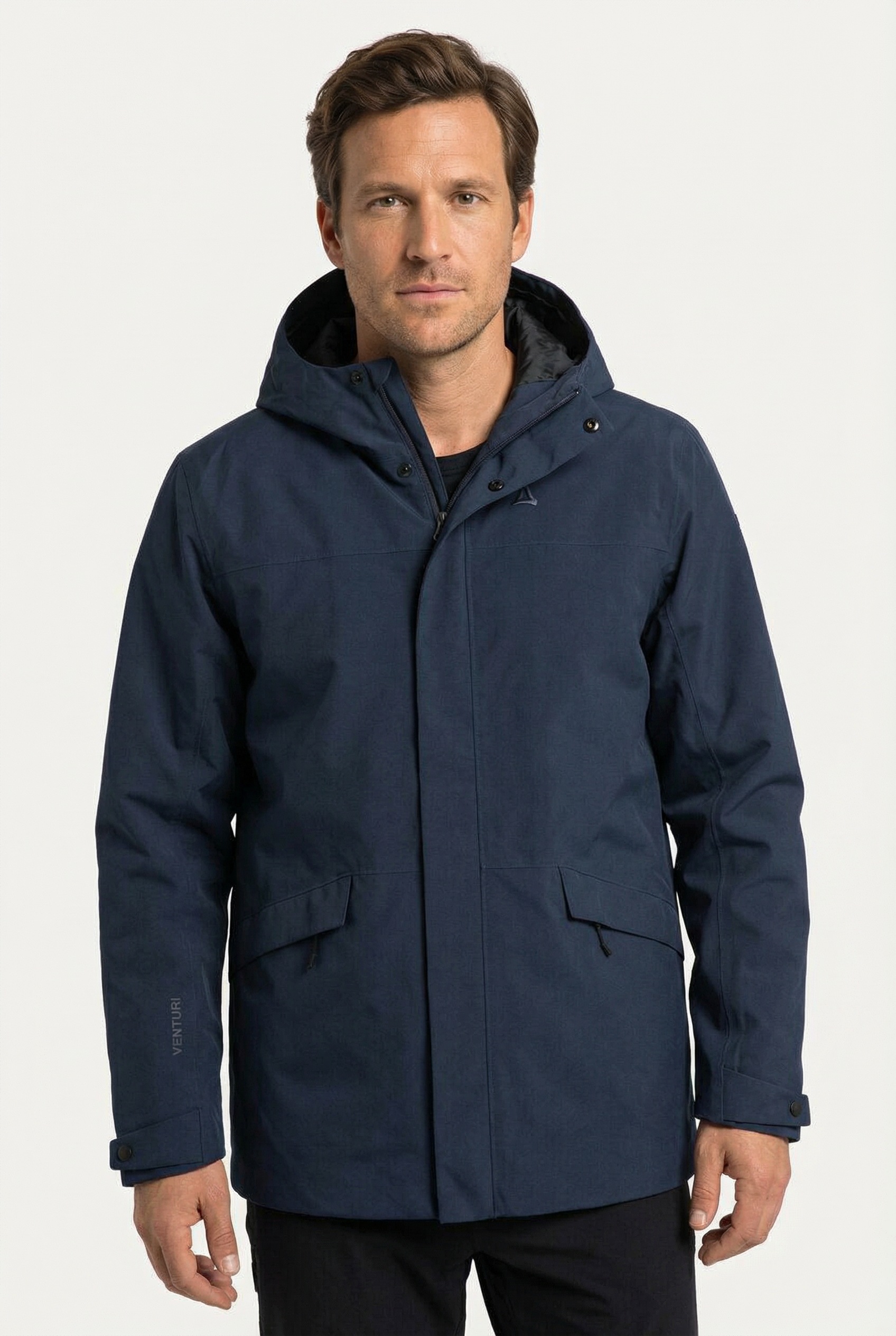 Schöffel Regenjacke "CIRC Jacket Style Smue MEN" mit Kapuze mit Reißverschlusstaschen und Innentasche, wasserdicht, atmungsaktiv