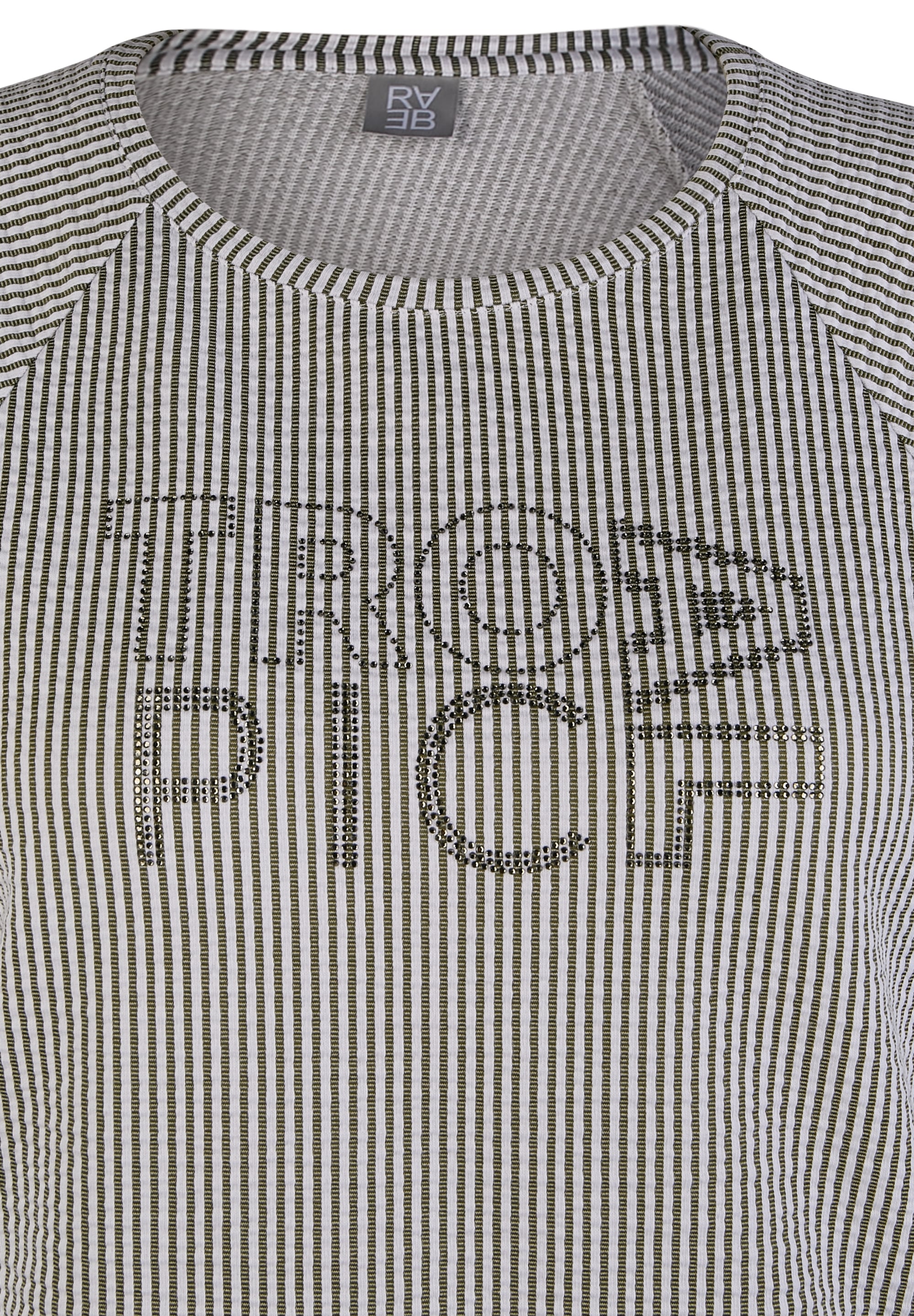 Rabe Kurzarmshirt, im Streifen-Look und mit Bindung am Saum