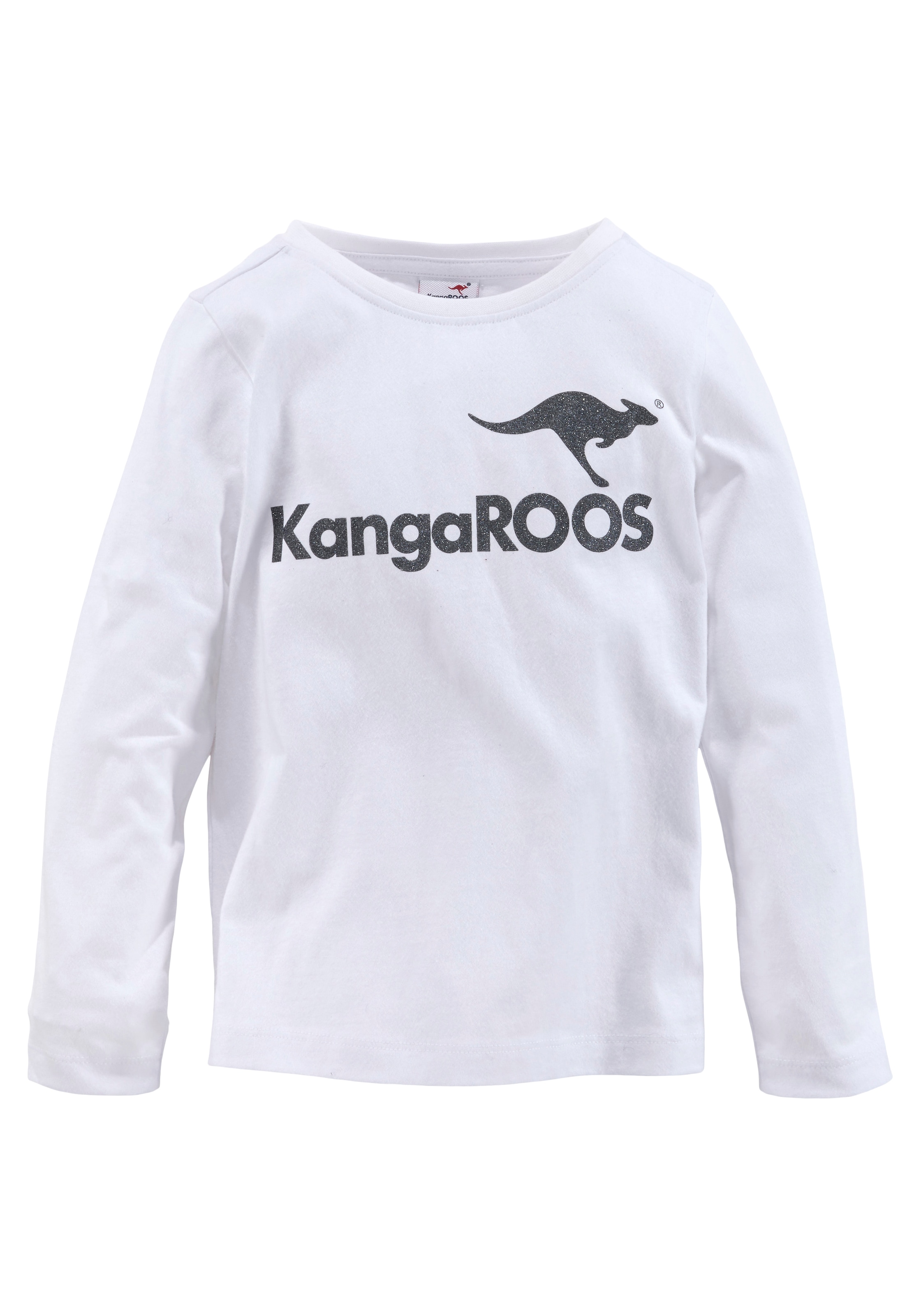 kaufen Glitzerdruck KangaROOS BAUR | tlg.), 2 Langarmshirt, (Packung, online mit