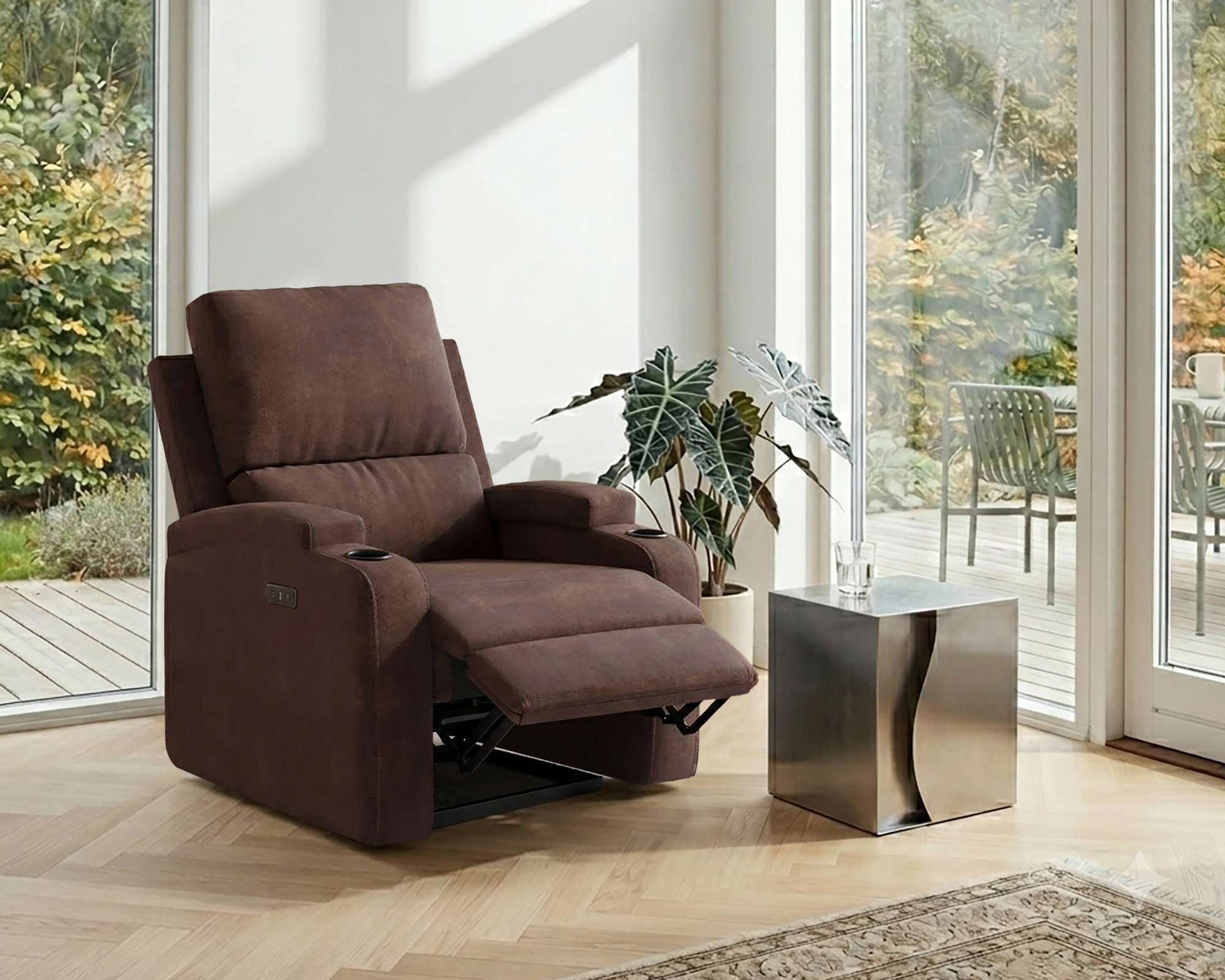 OTTO home Relaxsessel "NAPORI Microfaser, Kinosessel, Multimedia-Sessel" TV-Sessel mit manueller u elektrischer Relaxfunktion u. Getränkehalter