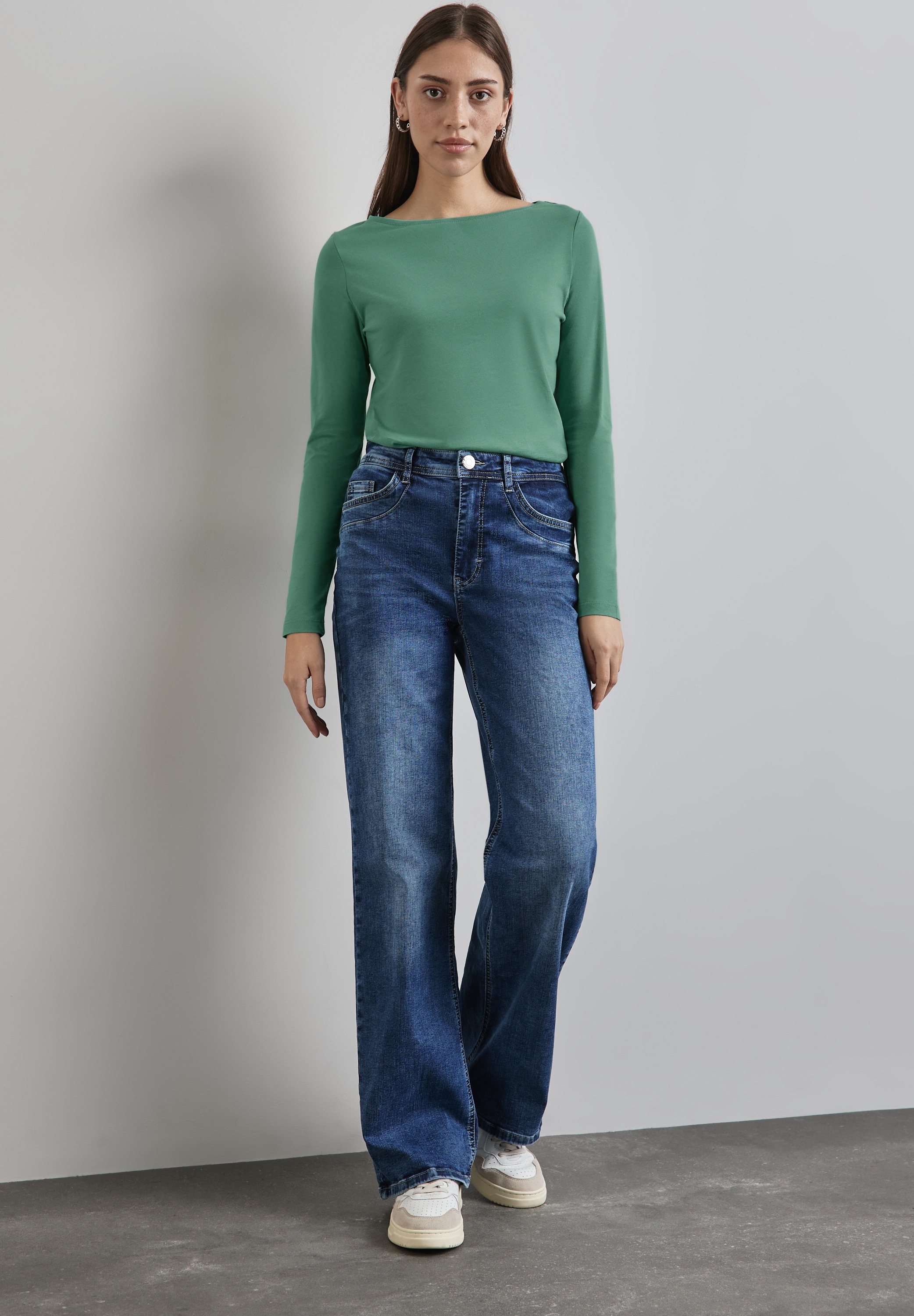 STREET ONE Langarmshirt, aus reiner Baumwolle