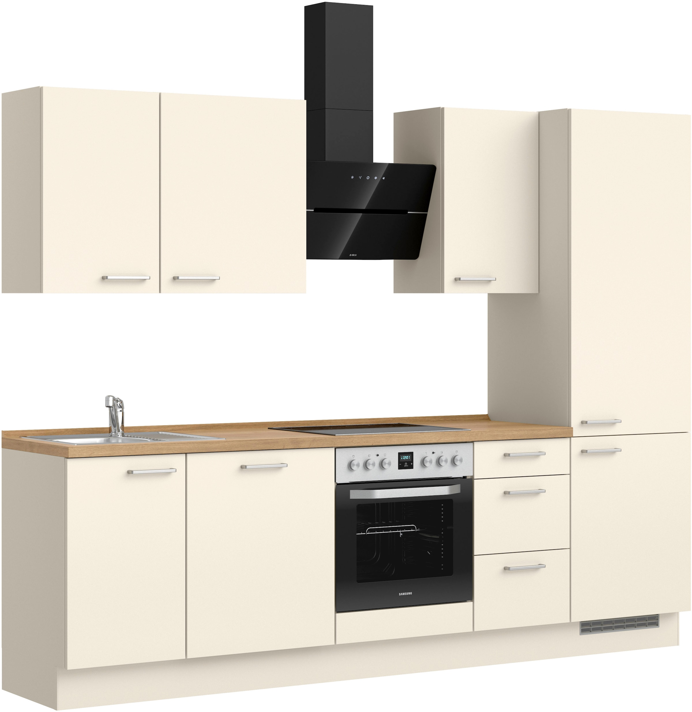 nobilia® Küchenzeile »"Touch II", NEU: individuell anpassbar mit gratis Profi-Beratung« vormontiert, Breite 270 cm, Ausrichtung wählbar, wahlw. mit E-Geräten