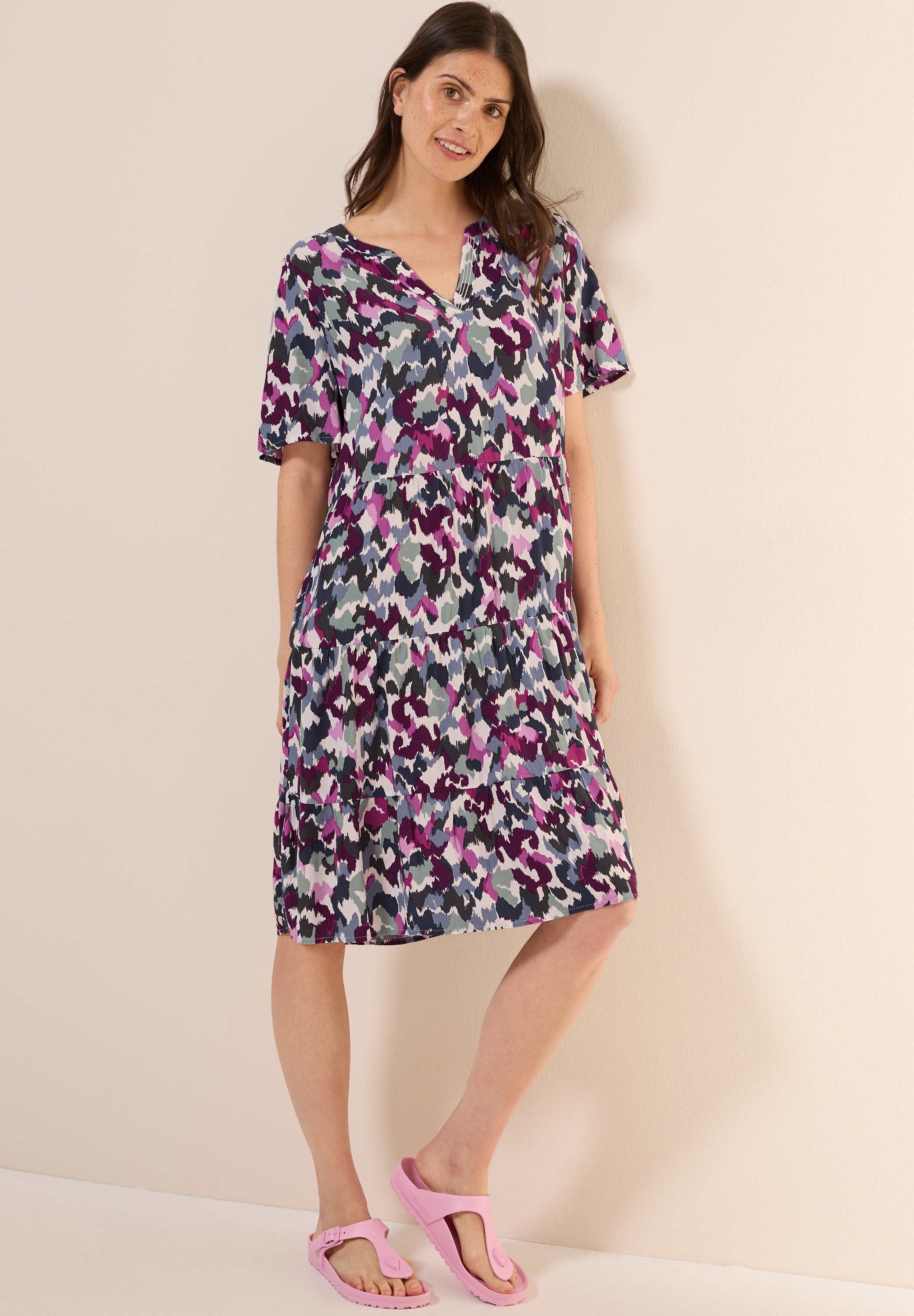 Cecil Midikleid Ohne Taschen mit grafischem Muster günstig online kaufen