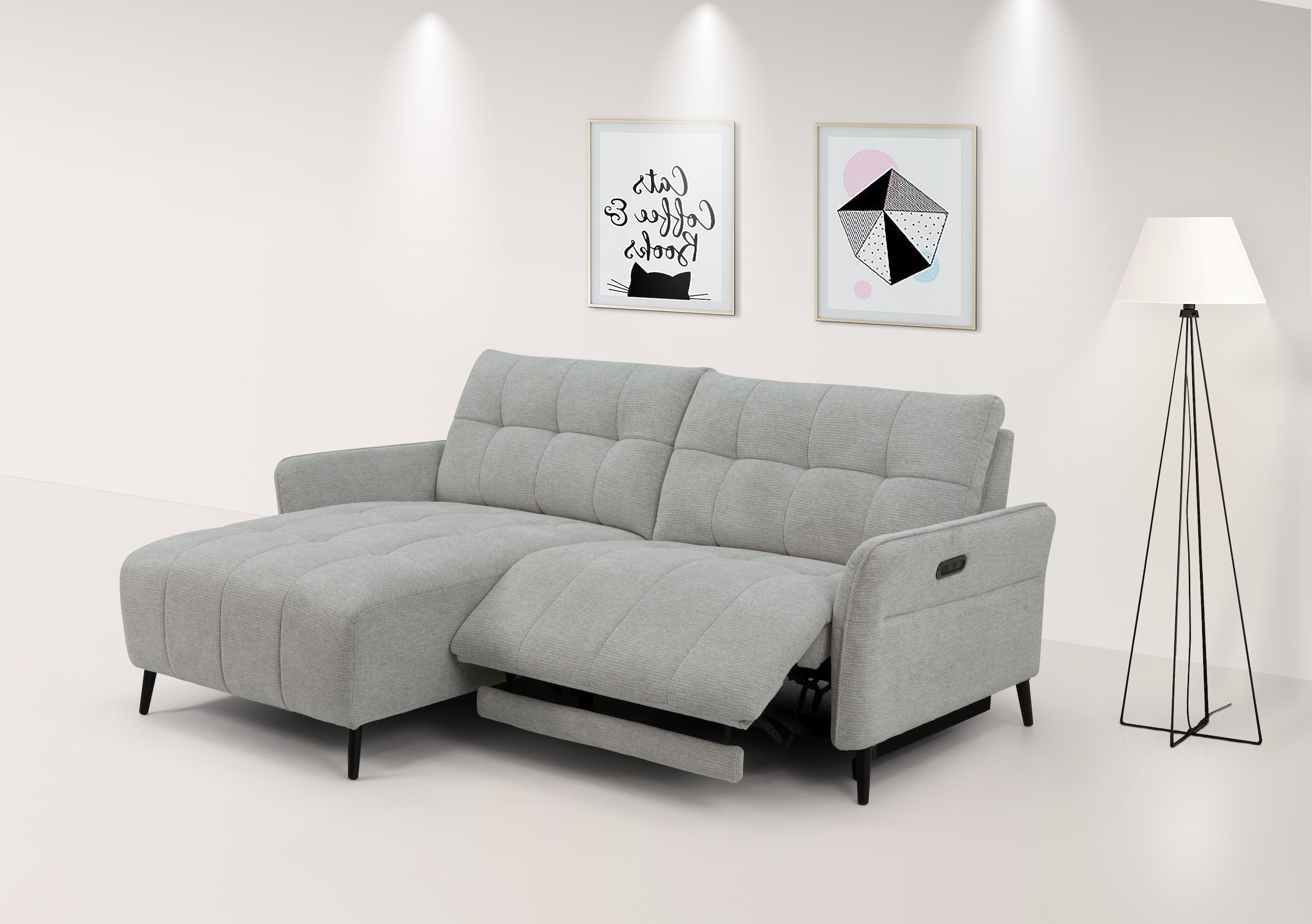 INOSIGN Ecksofa "DENIO 3-Sitzer, L-Form (Breite 209cm), elektr. Relaxfunkti günstig online kaufen