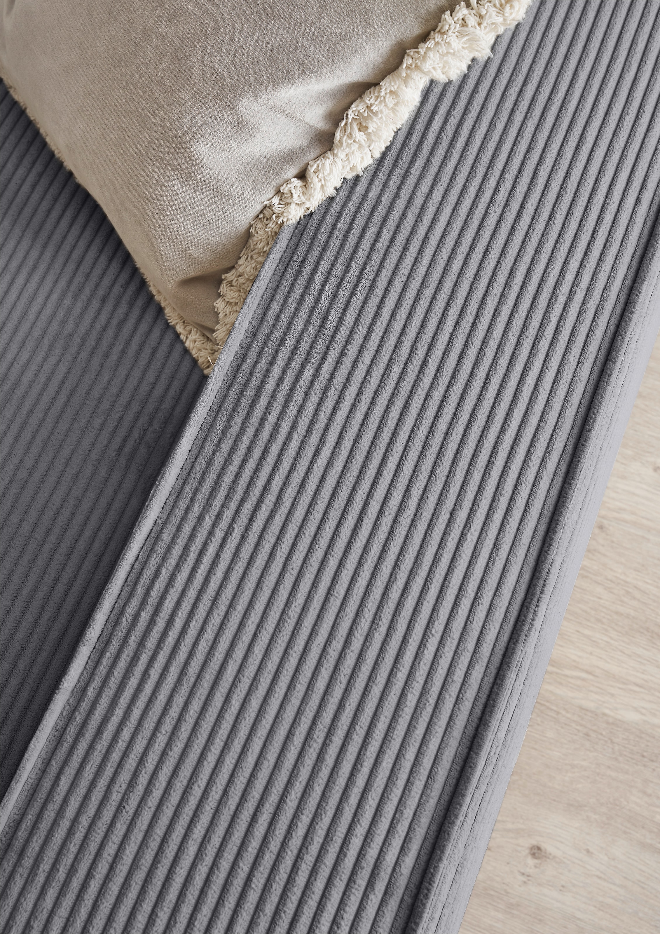 Home affaire Big-Sofa »NEU: SHERWOOD XXL, Big-Sofa (316cm), extra tiefe Sitzfläche 95 cm«, bequemer Sitzkomfort, Cord u. Leinenoptik, Kedernaht