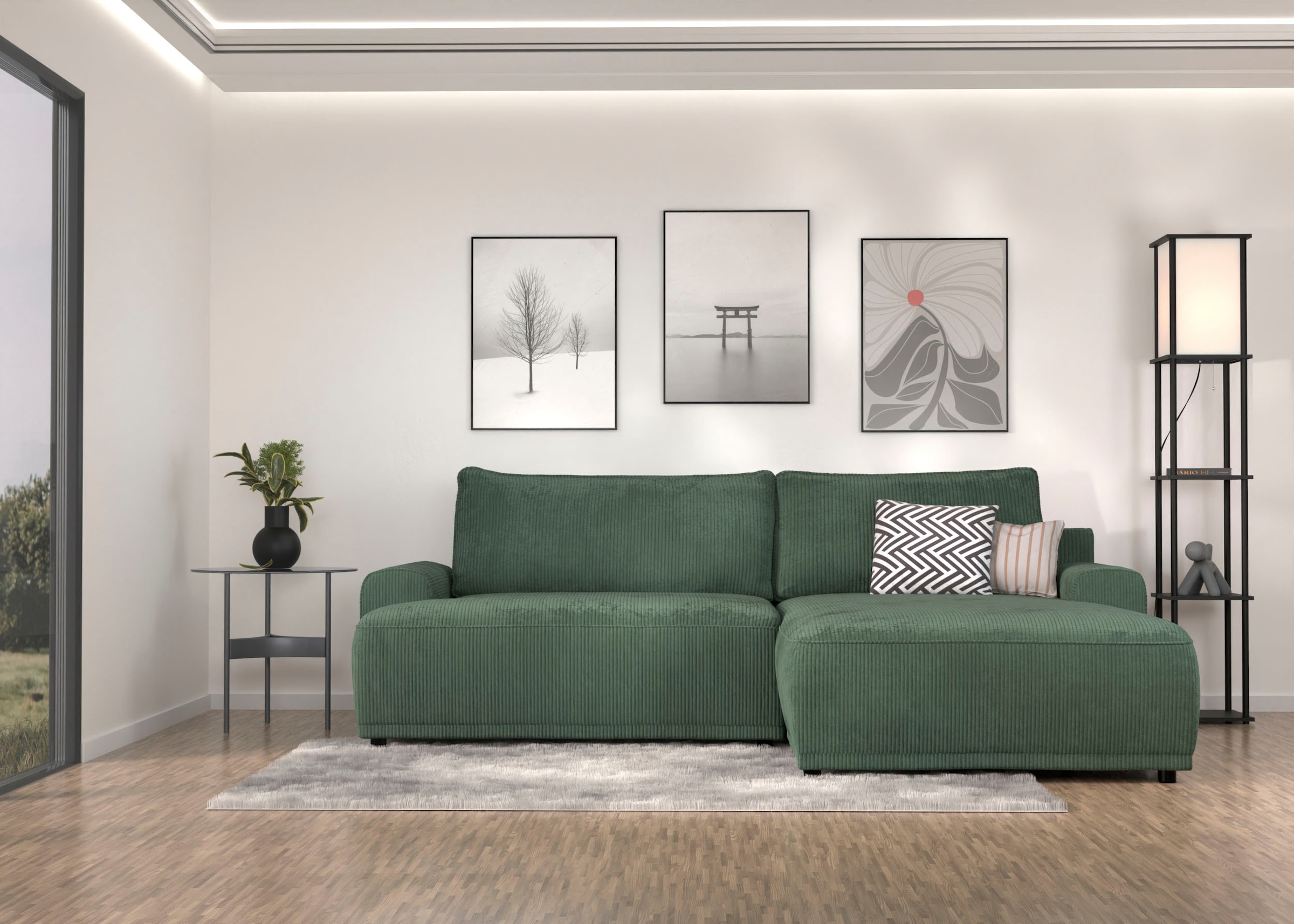 TRENDMANUFAKTUR Ecksofa "Fordon, Schlafsofa mit Bettkasten, Couch in L-Form günstig online kaufen