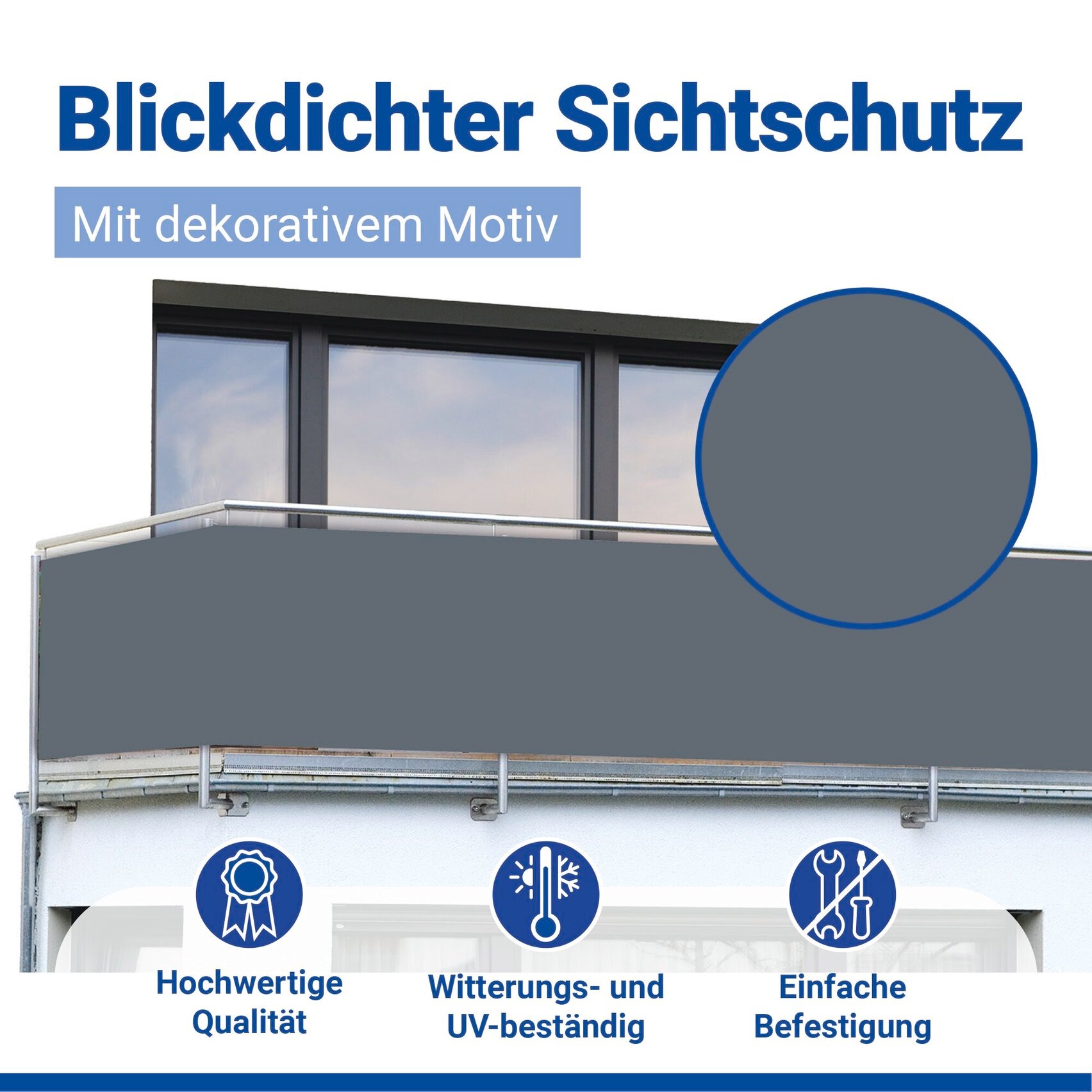 Maximex Balkonsichtschutz »verschiedene Motive« 5 m, UV- und witterungsbeständig, schnelltrocknend und reißfest