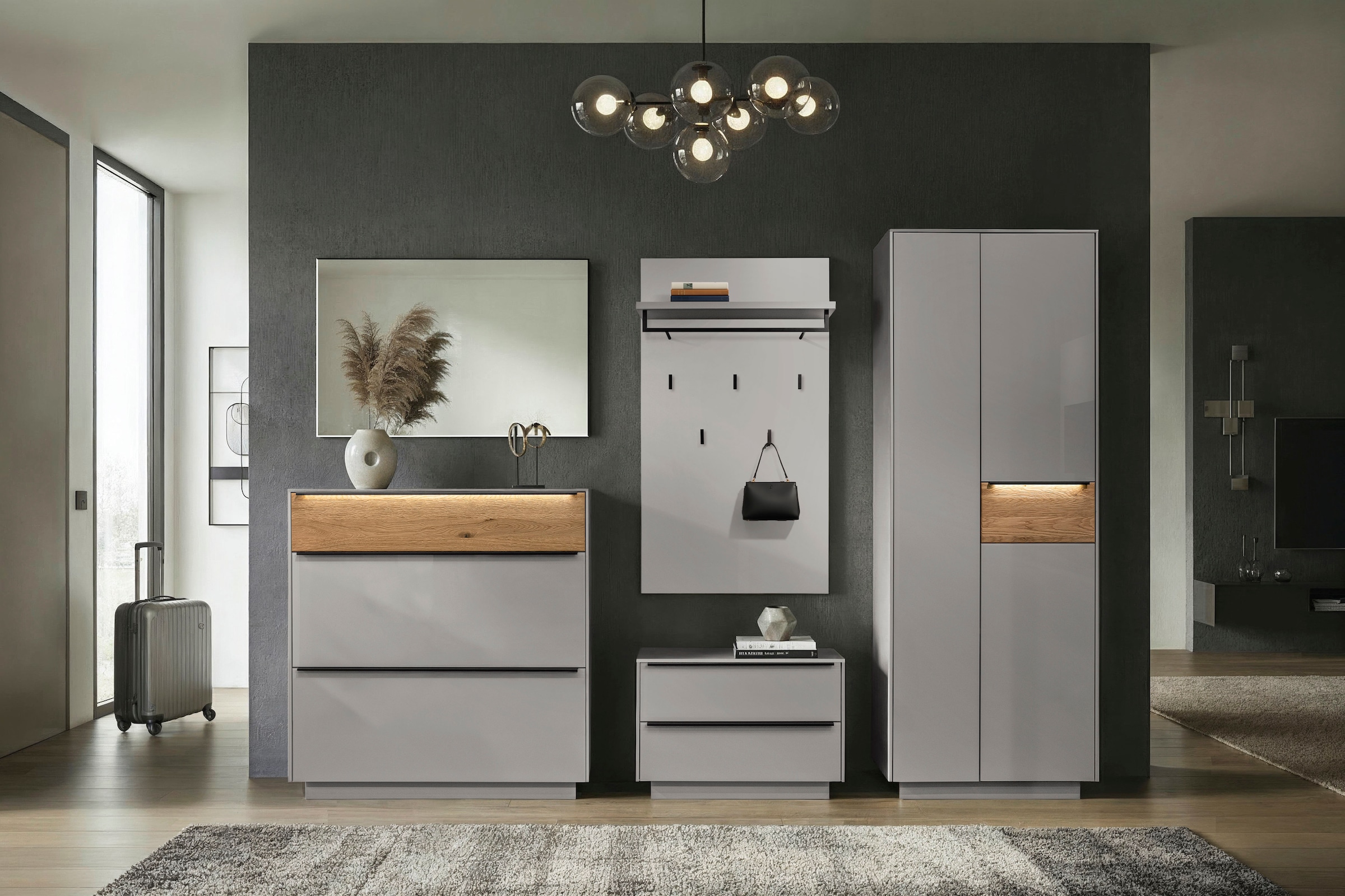 Mäusbacher Schuhschrank »Nova Garderobe« inkl. Metallschuhkörbe und  Griffbeleuchtung BHT 107 x 110 x 32 cm