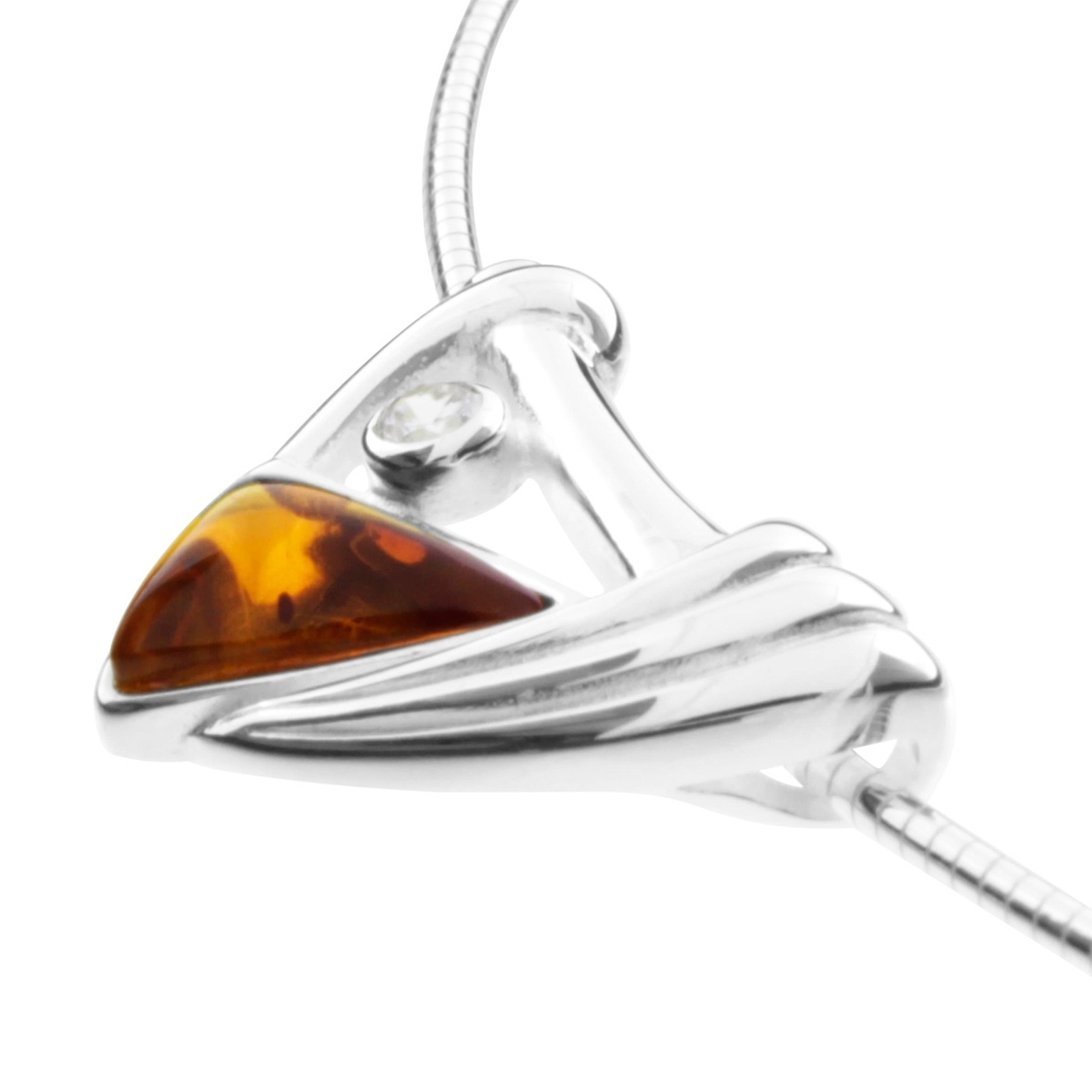 OSTSEE-SCHMUCK Kette mit Anhänger »- Gleiter-Verna - Silber 925/000 - Bernstein/Zirk.«