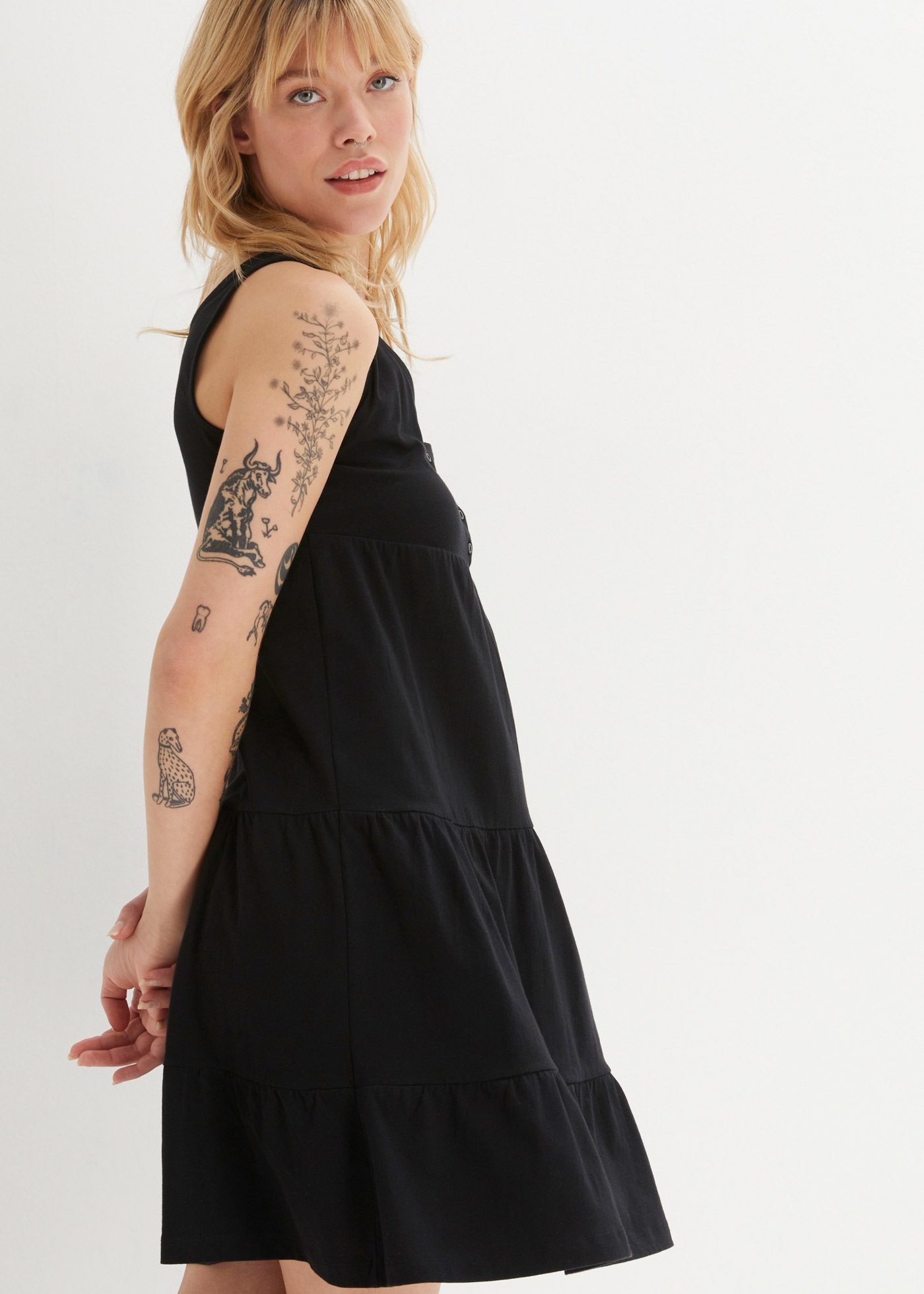 bonprix Jerseykleid "Baumwoll Jerseykleid, kurz" 2 Stk. tlg. Baumwoll Jerse günstig online kaufen