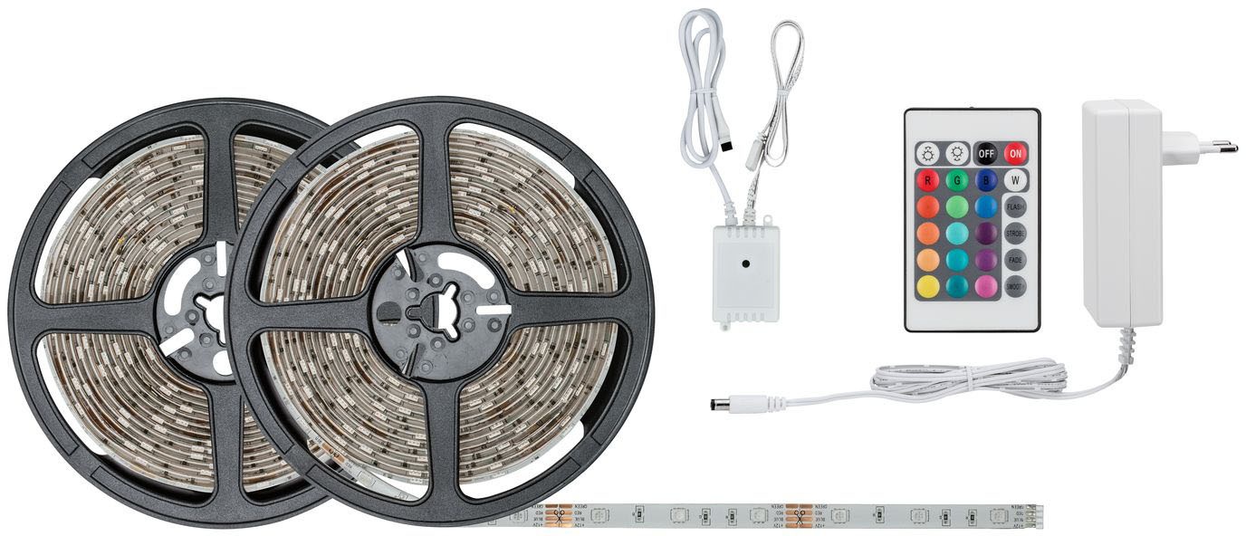 Paulmann LED Stripe »SimpLED 10m RGB bunt dimmbar Set beschichtet 28W«, 1 St.-flammig, mit Fernbedienung, Memoryfunktion
