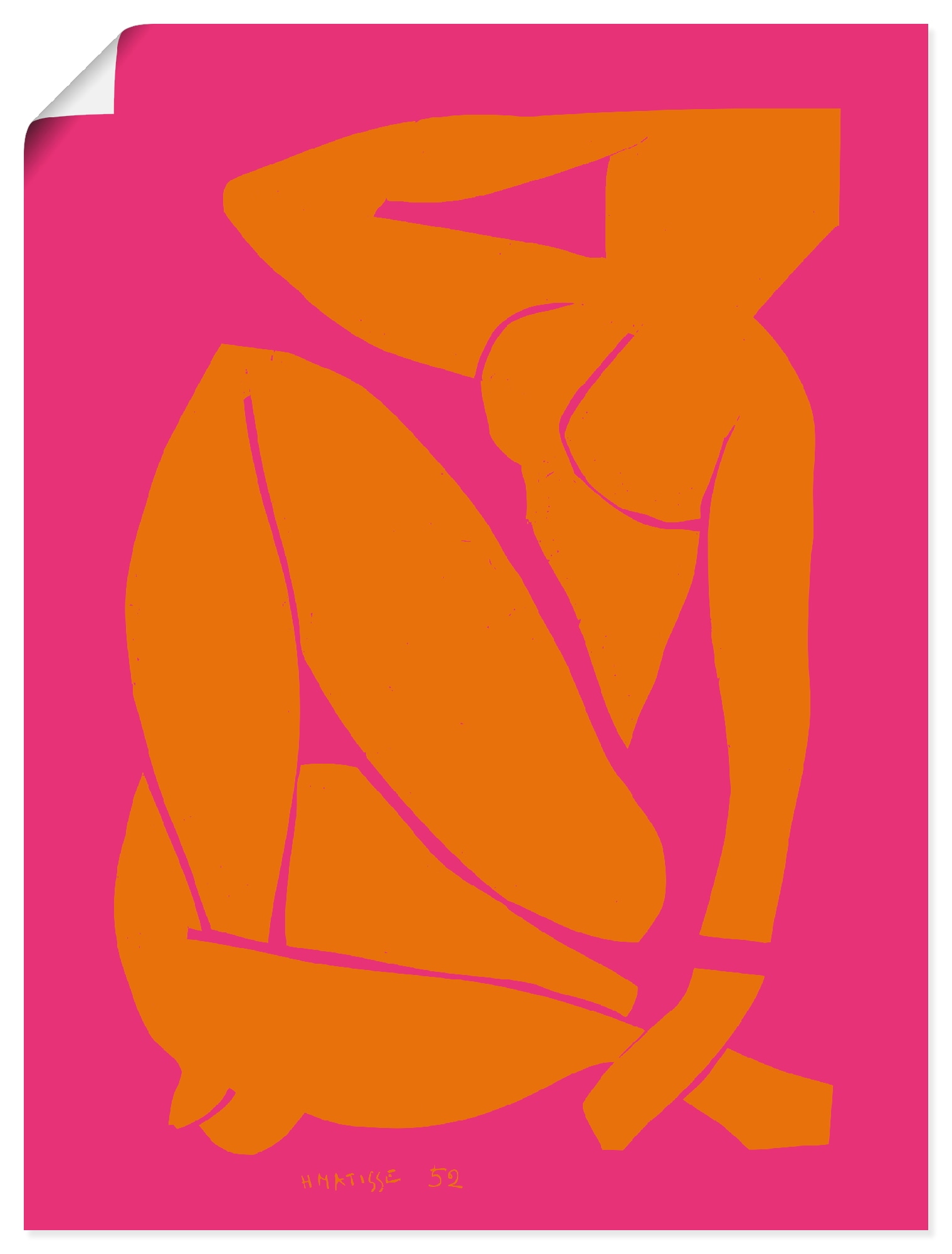 Wandbild ARTLAND "Nu bleu III. 1952", farbe bild(er): orange, B:30cm H:40cm, Papier, Bilder, als Alubild, Leinwandbild, Poster, Wandaufkleber in verschied. Größen