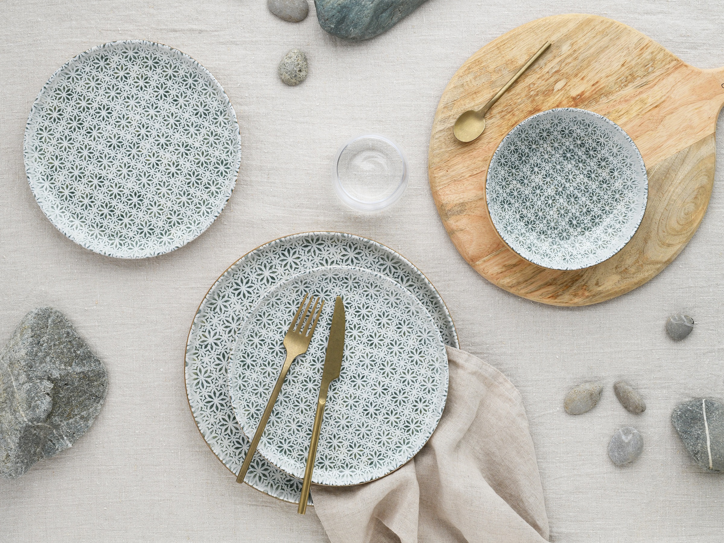 CreaTable Teller-Set »Uno Emiliana, Tellerset 12-tlg«, (Set, 12 tlg.), Shabby Look, Vintage Style