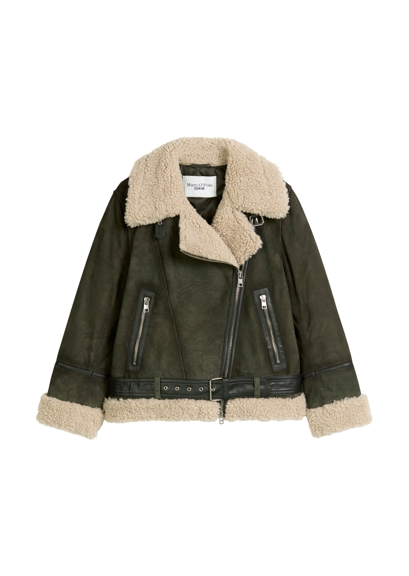 Marc O'Polo DENIM Lederjacke »mit Teddyplüsch«