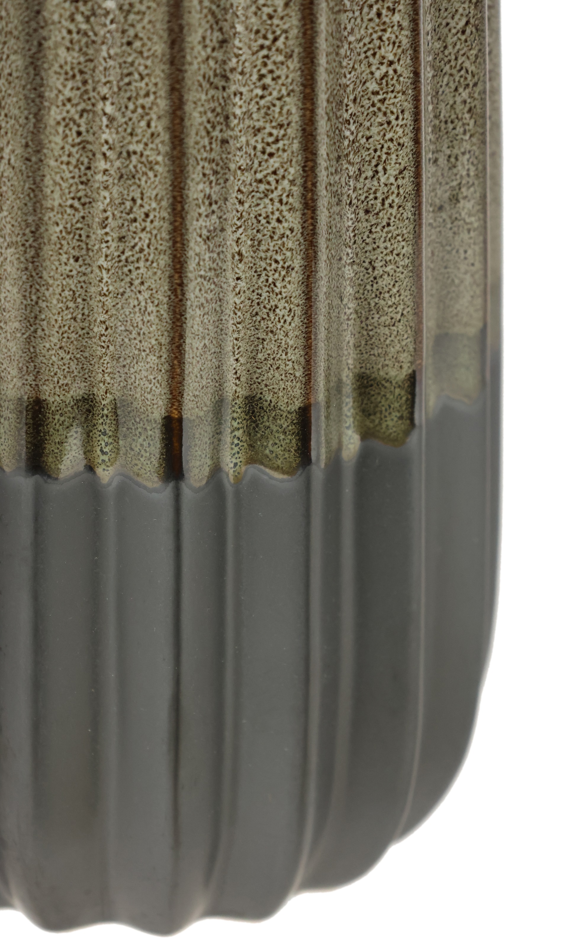 I.GE.A. Dekovase "Vase aus Keramik, geriffelt, bauchig, matt glänzend", (1 günstig online kaufen
