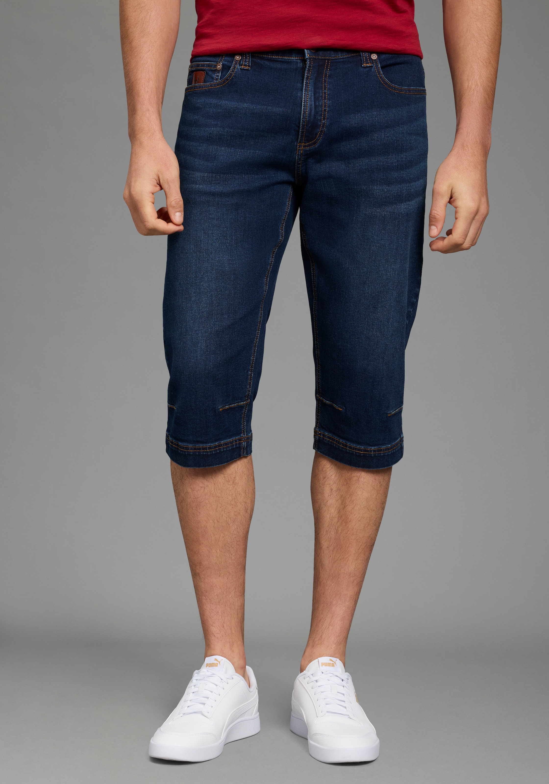 Bruno Banani Jeansbermudas "Hutch-Bermuda" Straight-Fit, normale Leibhöhe, aus elastischem Denim-Material