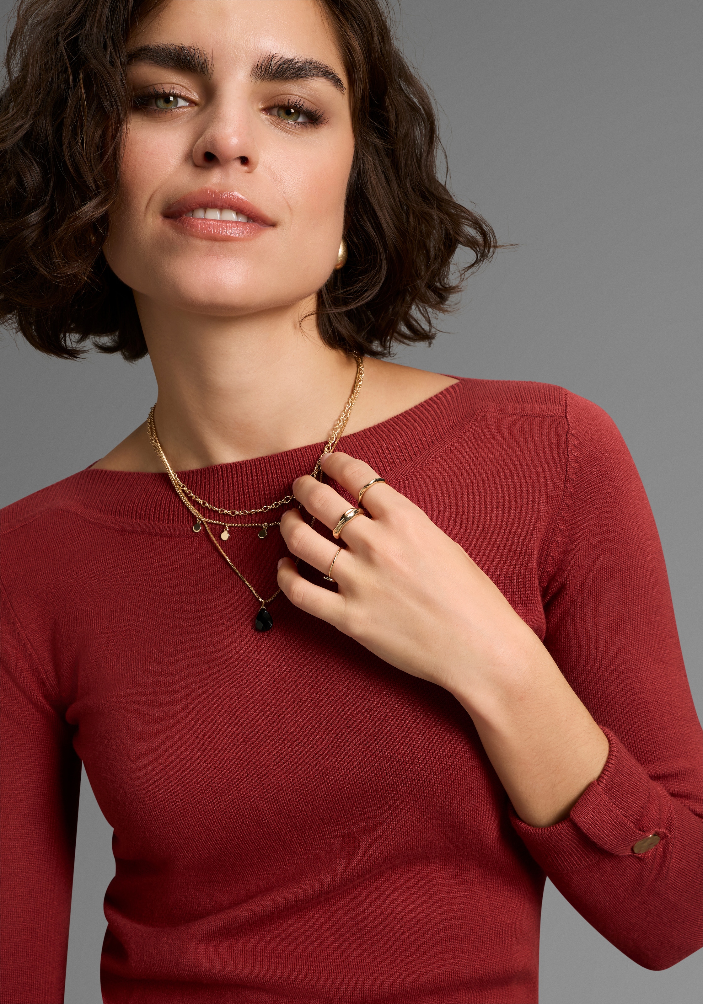 Laura Scott 3/4 Arm-Pullover, mit Knopfdetails - NEUE KOLLEKTION