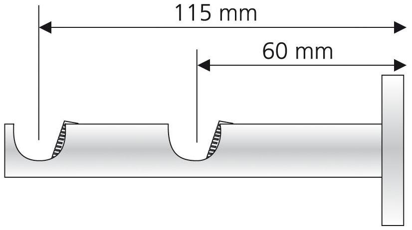 Liedeco Doppelträger, (1 St.), für Gardinenstangen Ø 16 mm