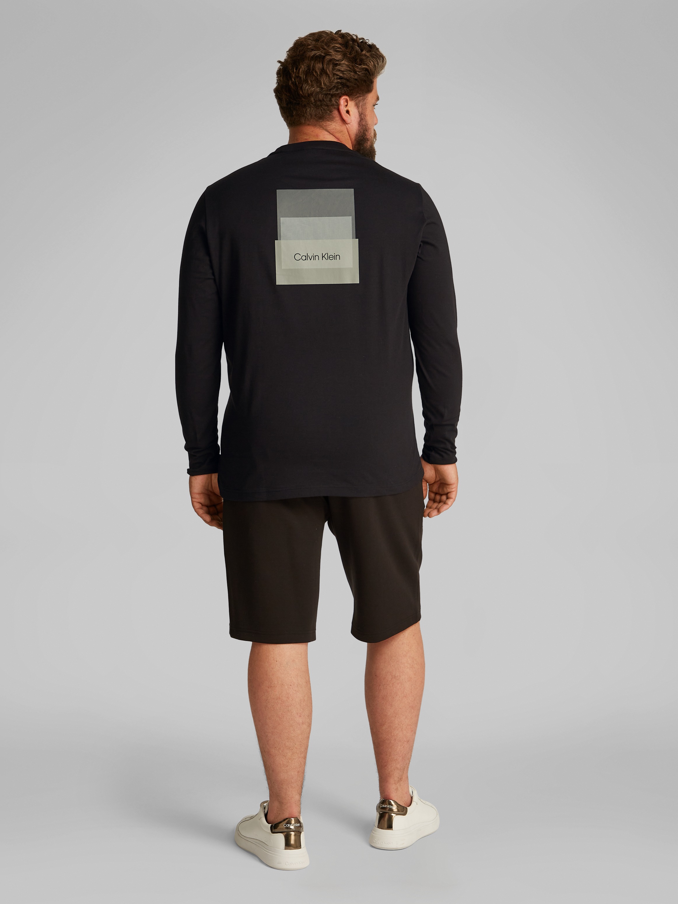 Calvin Klein Big&Tall Rundhalsshirt »BT_STACK COLOR BLOCK LS T-SHIRT«, in Großen Größen mit Logoprint