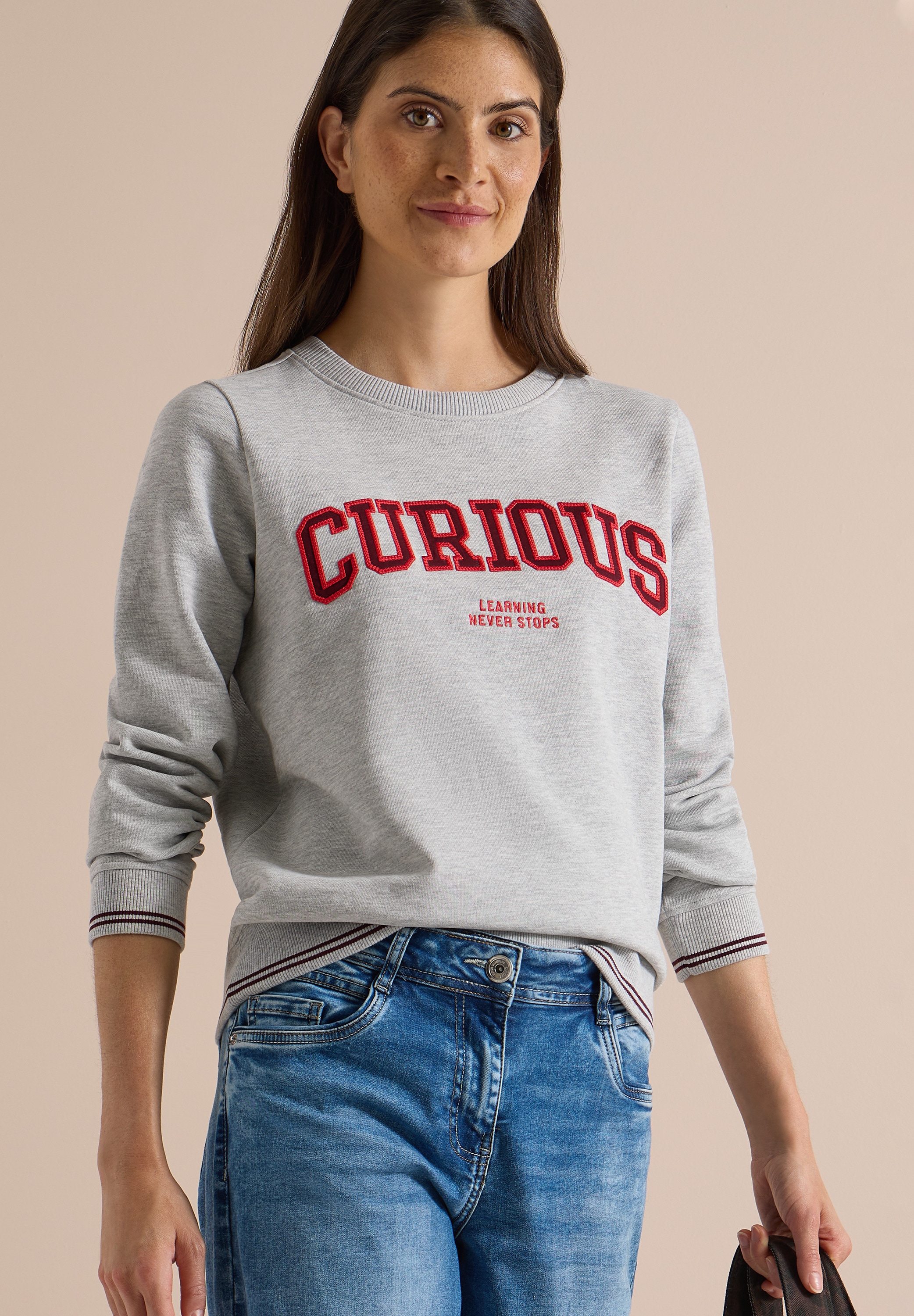 Cecil Sweater , mit Rundhals und Stickerei
