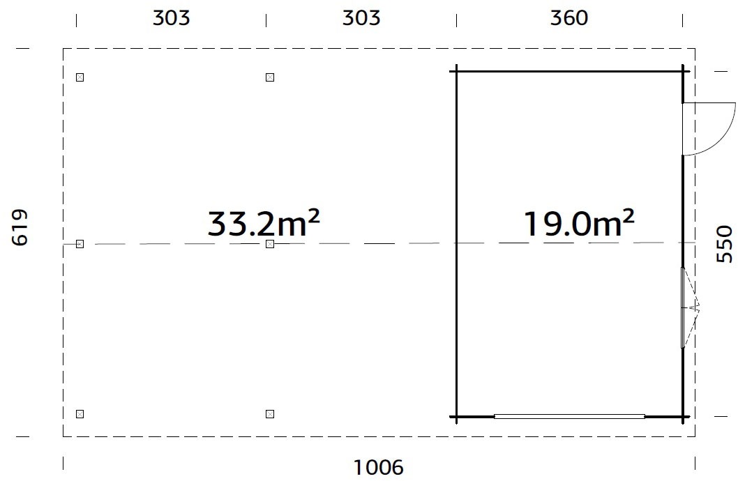 Palmako Garage »Roger, ohne Tor« BxTxH: 1006x619x316 cm