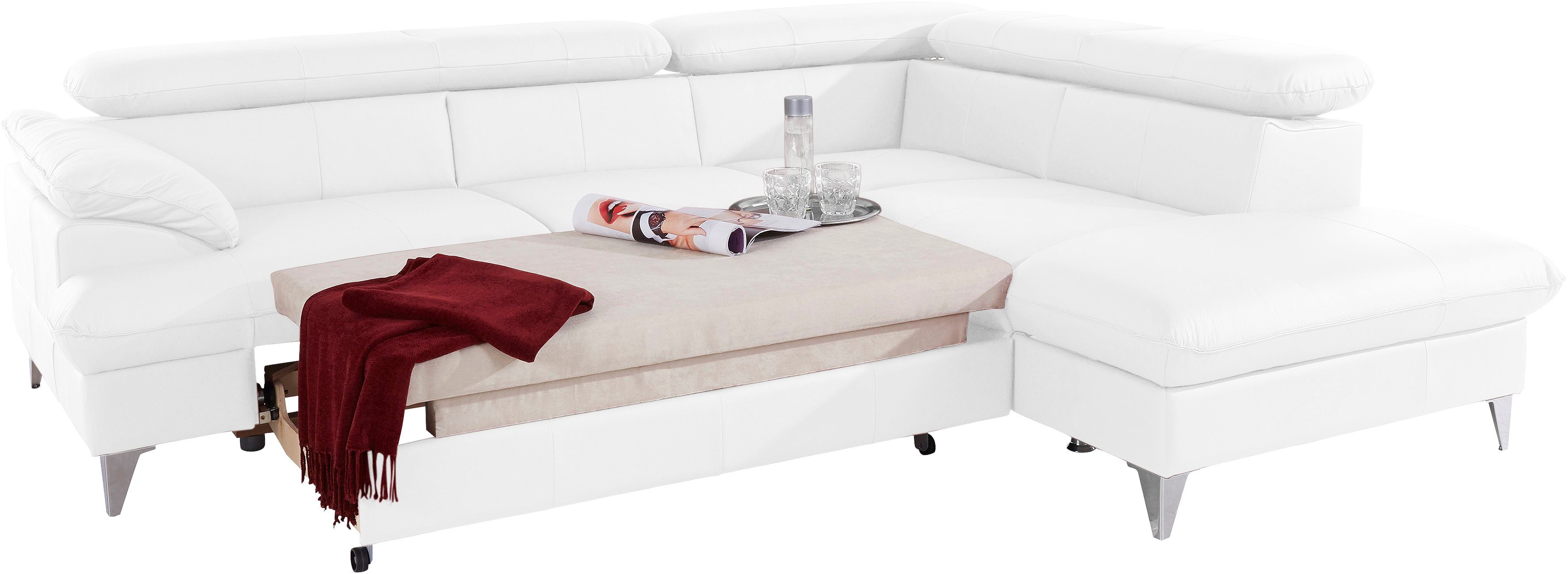 Thumbnail - COTTA Polstergarnitur "Caluso L-Form", Set bestehend aus: Ecksofa mit Kopfteilverstellung & Hocker