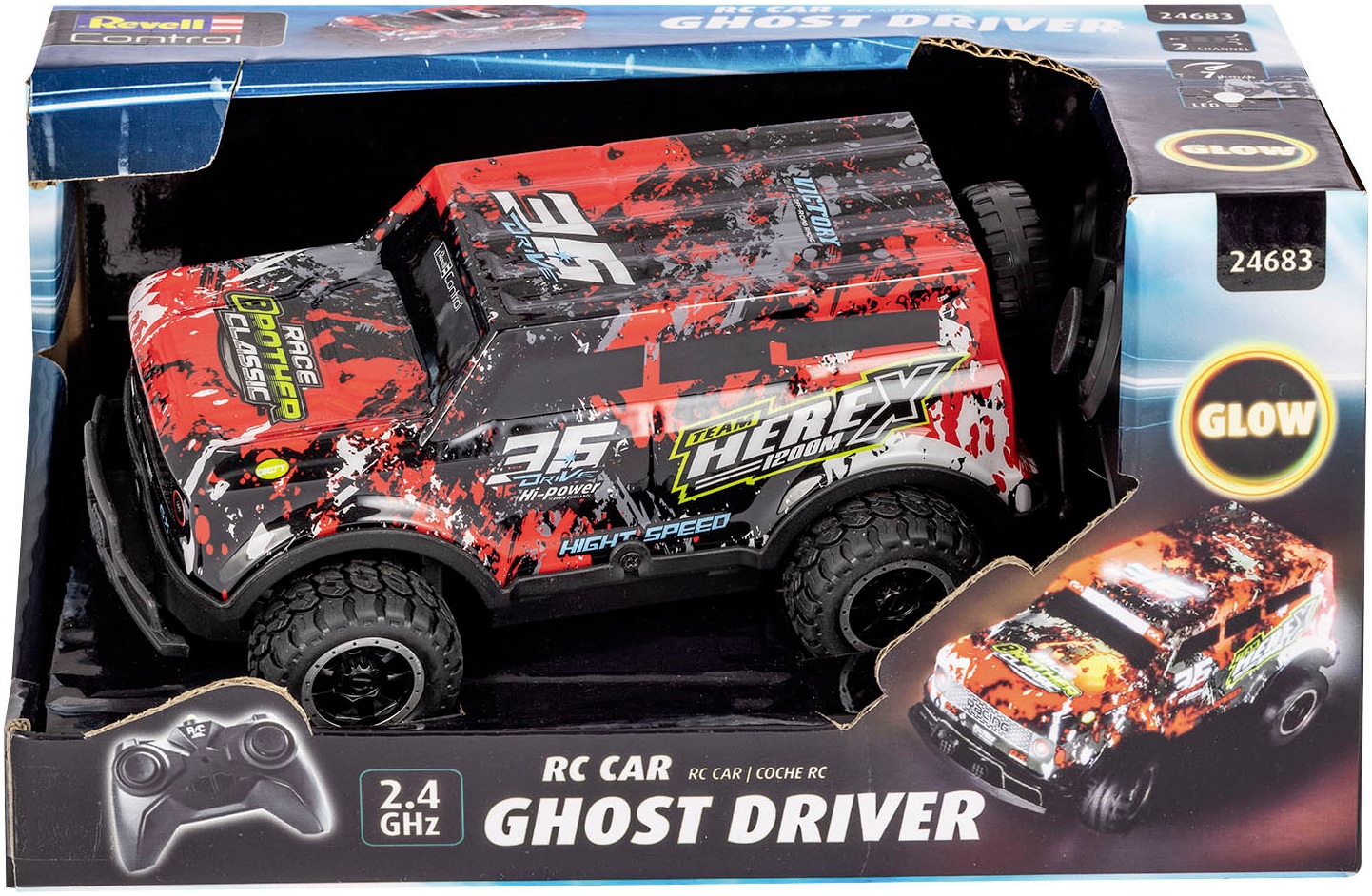 Revell® RC-Monstertruck »Revell® control, Ghost Driver, 2,4 GHz, rot«, mit LED-Licht