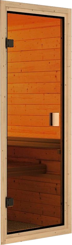 KONIFERA Saunahaus »Hagen«, naturbelassen, mit Ofen 9 KW externe Strg easy