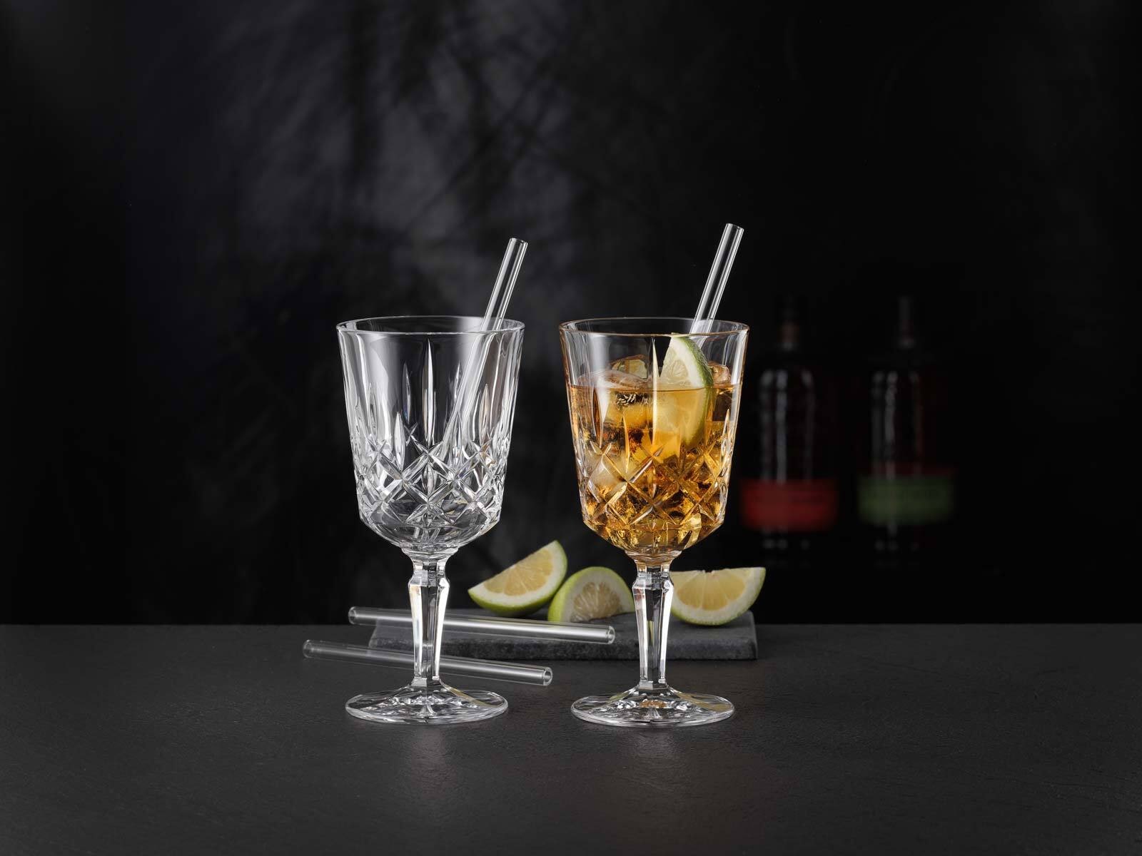 Nachtmann Weißweinglas »Cocktailgläser mit Glastrinkhalmen Noblesse 355 ml 2er Set transparent«