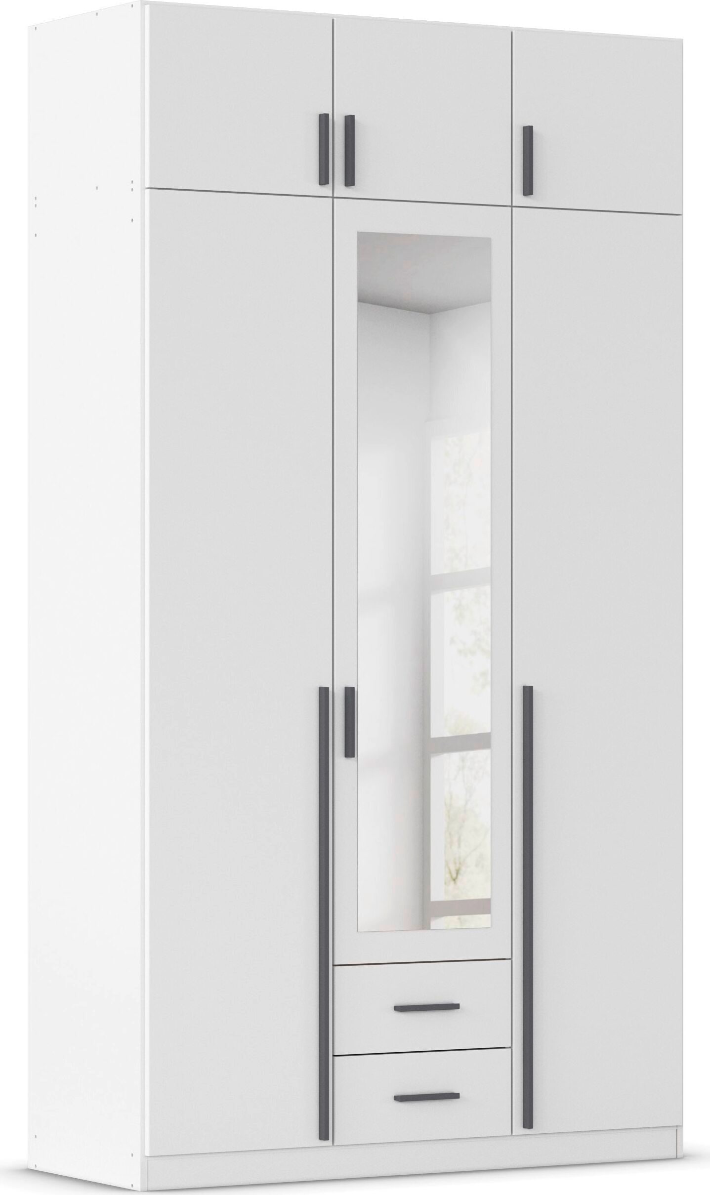 rauch Kleiderschrank "Schrank Garderobe Wäscheschrank GAMMA in 4 Breiten 91-226 cm" 3 verschiedene Ausstattungen BASIC/CLASSIC/PREMIUM (inkl. SOFT-CLOSE), mit Schubladen und Schrankaufsatz sowie Spiegel MADE IN GERMANY