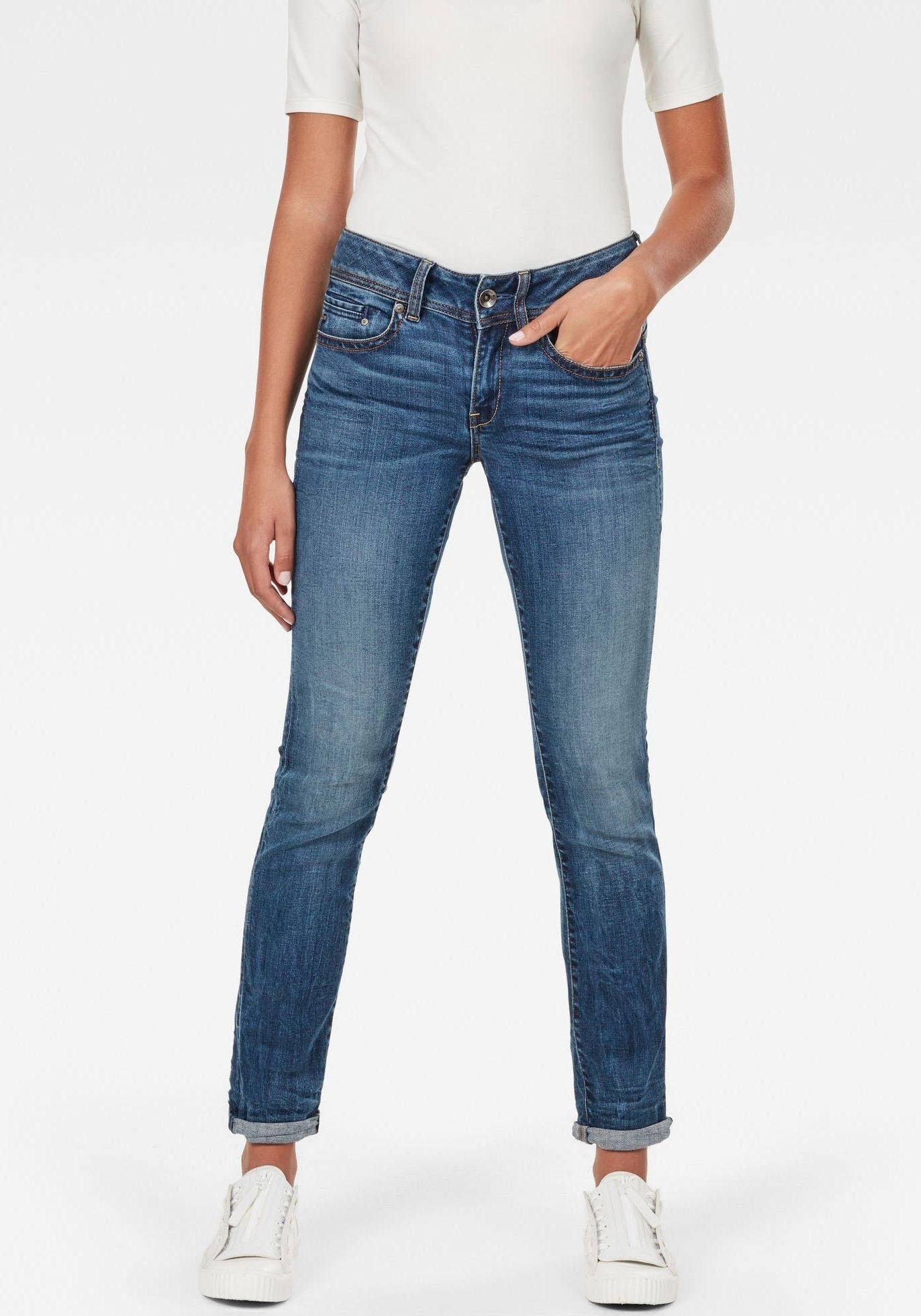 G-Star RAW Siauri džinsai »Midge Mid Straight Wmn...