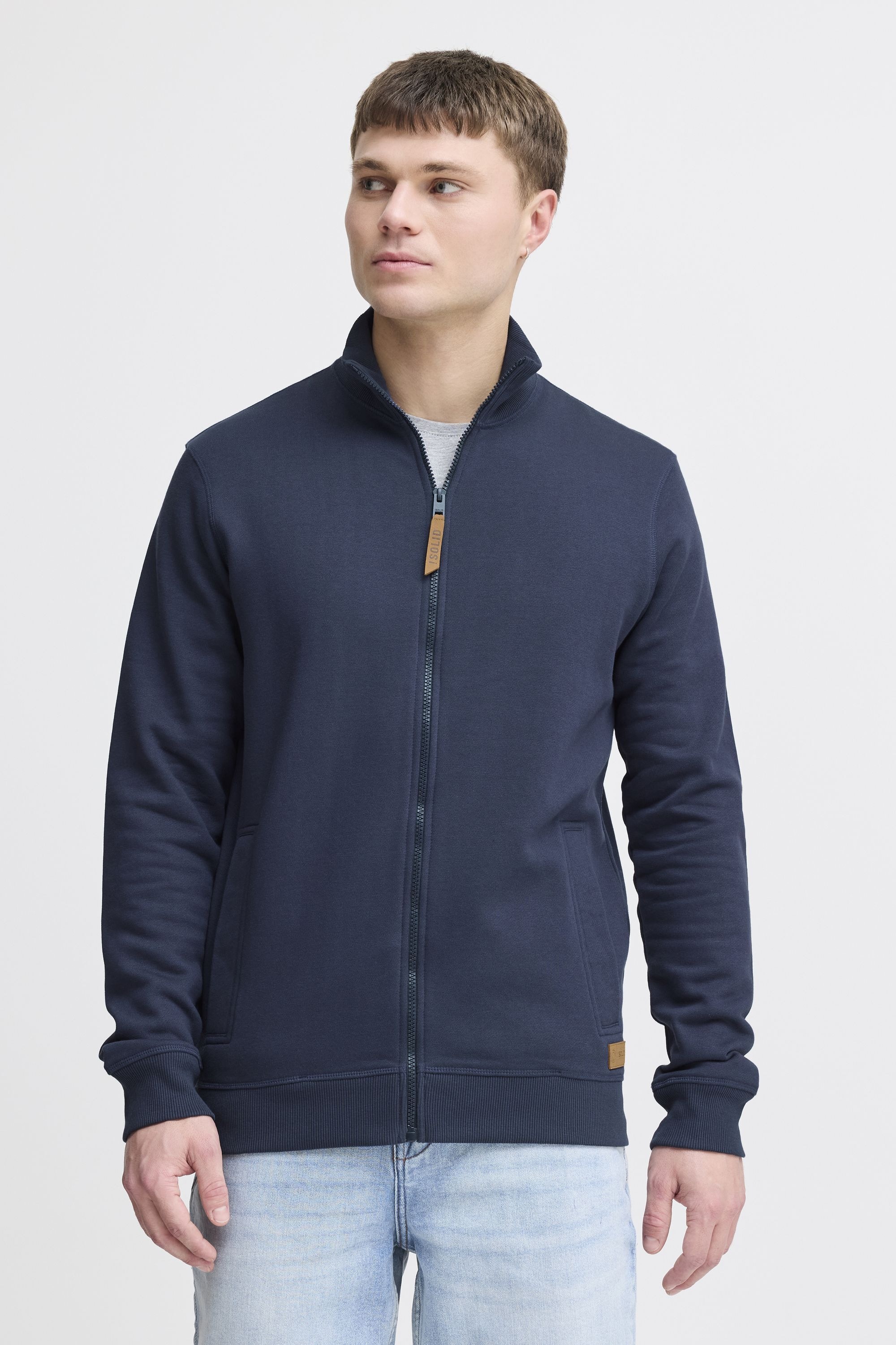 !solid Sweatjacke SOLID "Trainingsjacke SDARNOL", Herren, Gr. XL, blau (marineblaus), Obermaterial: 65% Polyester PES. 35% Baumwolle CO., Sweatjacken Sweatjacke 2