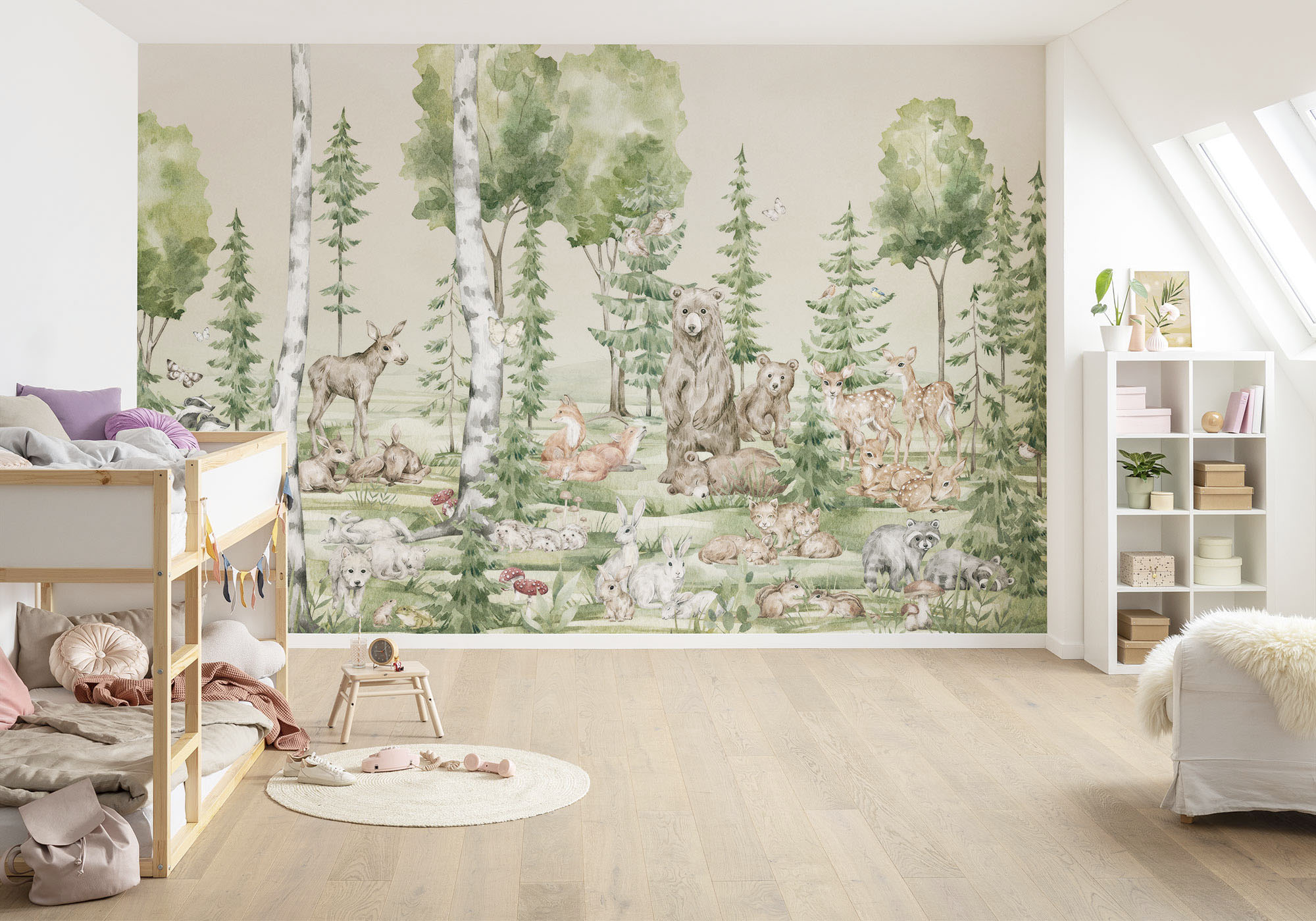 Komar Fototapete "Digitaldruck Vlies - Cuddly Buddies - Größe 400 x 250 cm" bedruckt glatt Wohnzimmer, Schlafzimmer