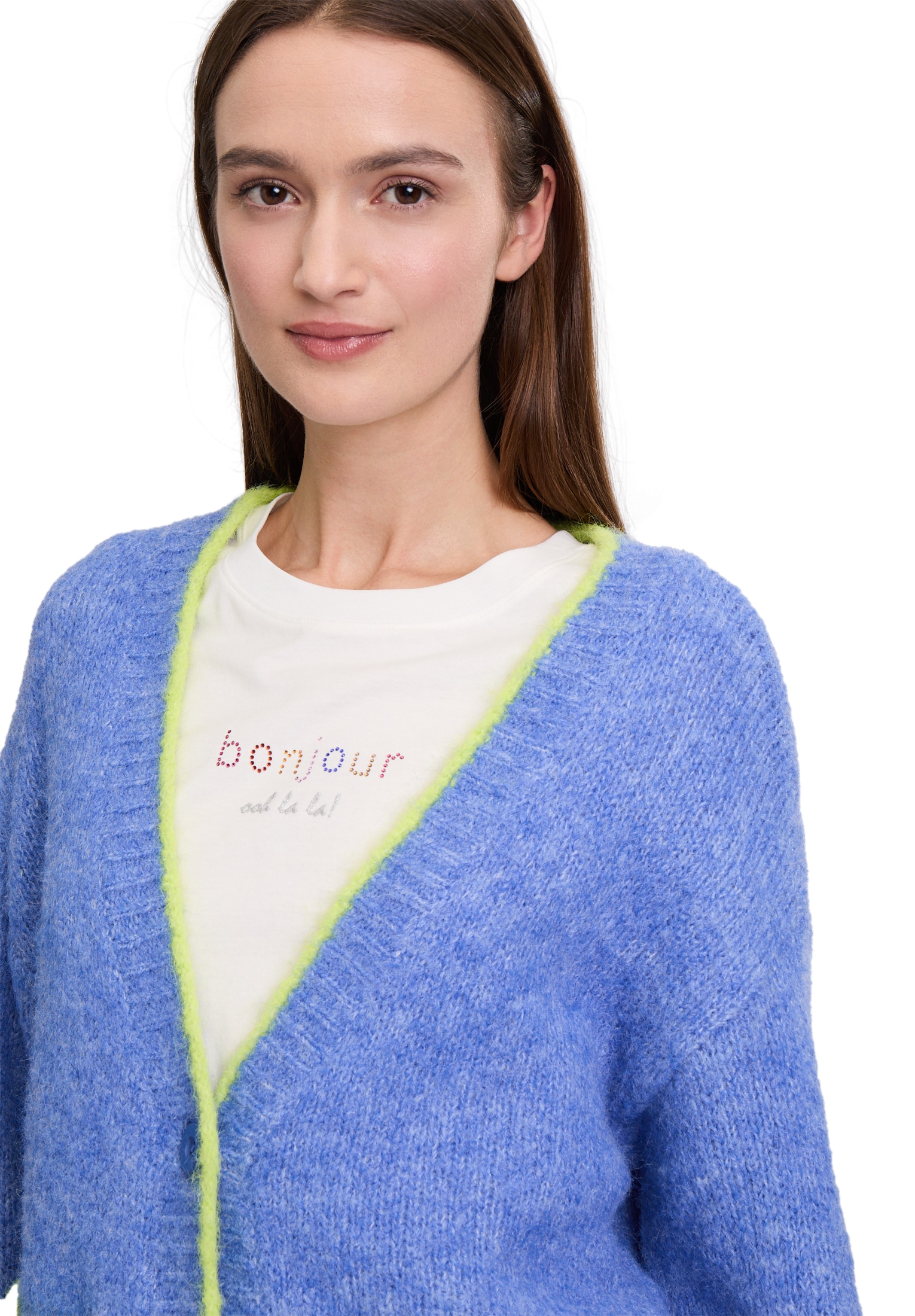 Cartoon Strickjacke »Cartoon Damen Strick-Cardigan mit V-Ausschnitt«, Rippbündchen