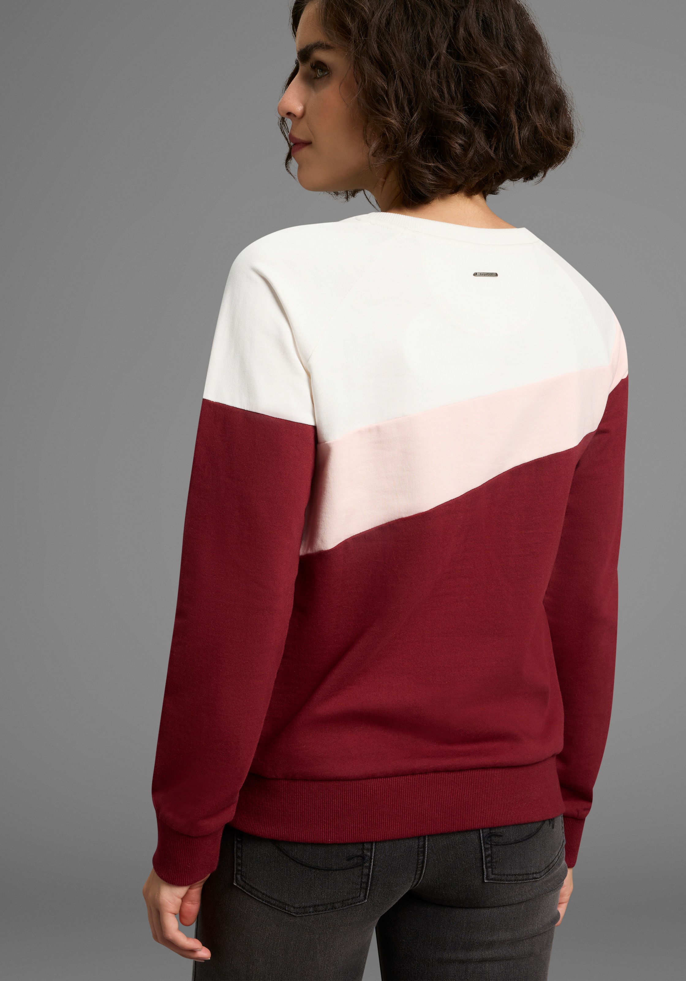 KangaROOS Sweatshirt, im Colorblock Design mit süßen Details