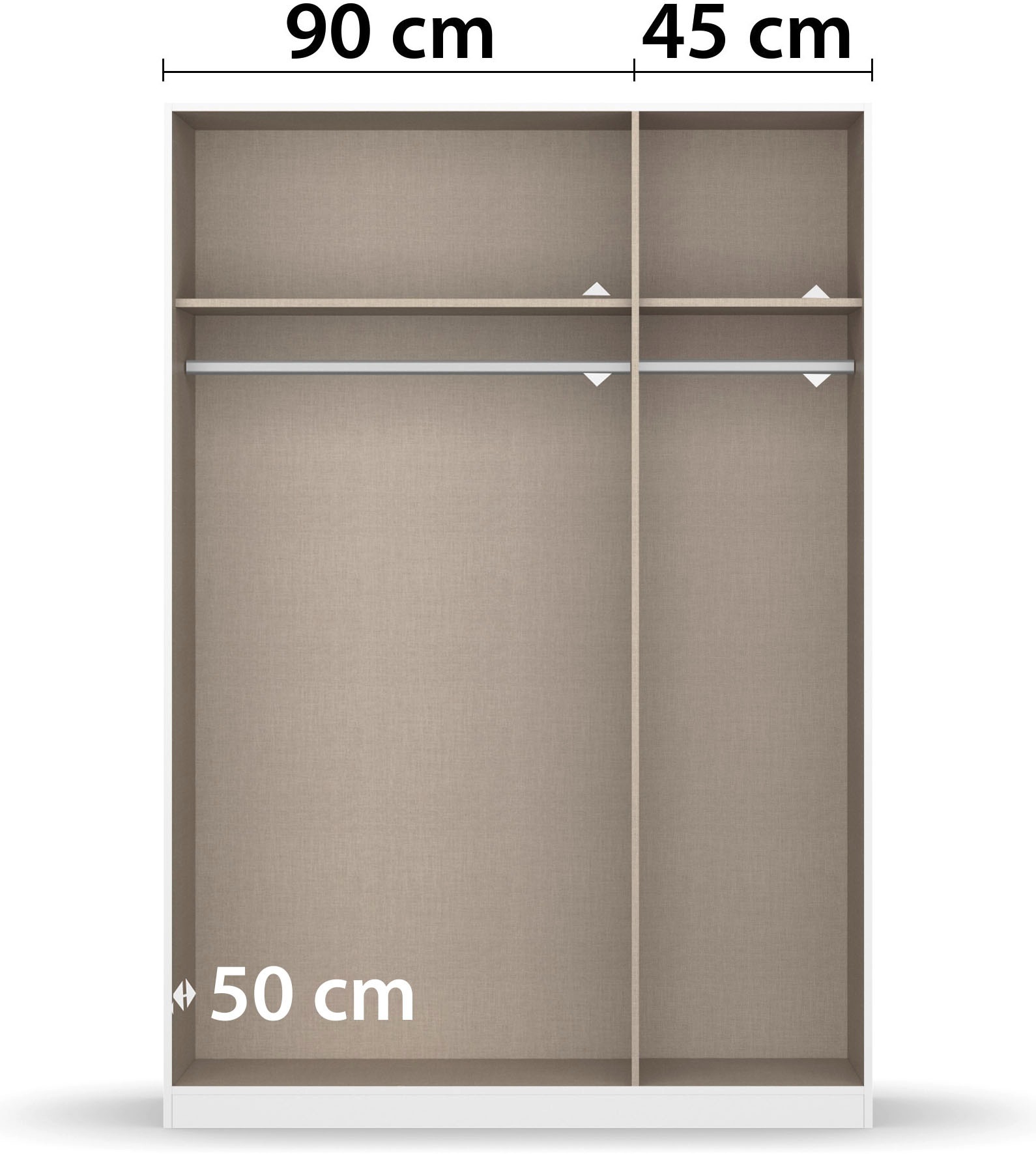 rauch Kleiderschrank »Drehtürenschrank Schrank Garderobe Wäscheschrank Schlafzimmer AVOLA«, (in 3 verschiedenen Ausstattungen BASIC/CLASSIC/PREMIUM), mit hochwertigen Stangengriffen in Schwarz aus Metall MADE IN GERMANY
