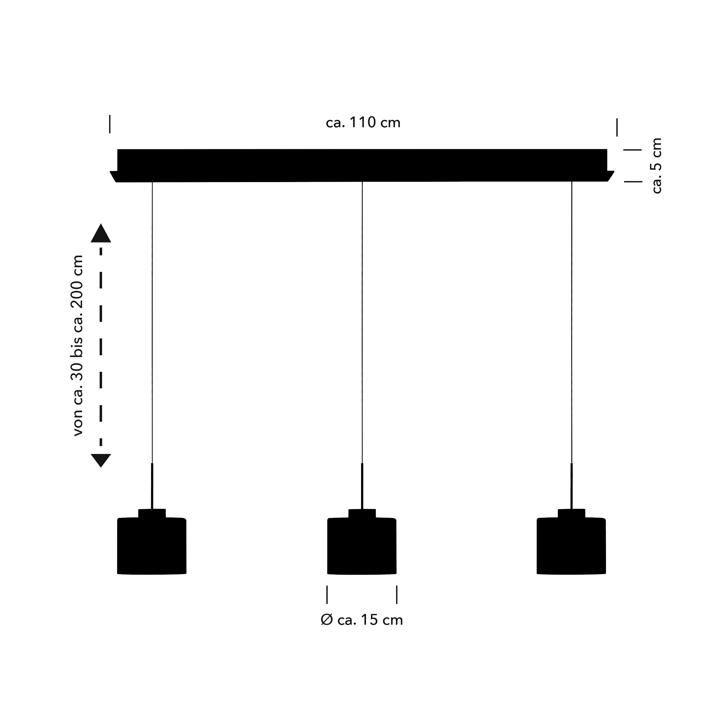 HELL höllisch gutes Licht LED Pendelleuchte »ELLI« LED-Modul 1 Stk. Warmweiß B-Link Fernbedienung,  Stufenlos höhenverstellbar