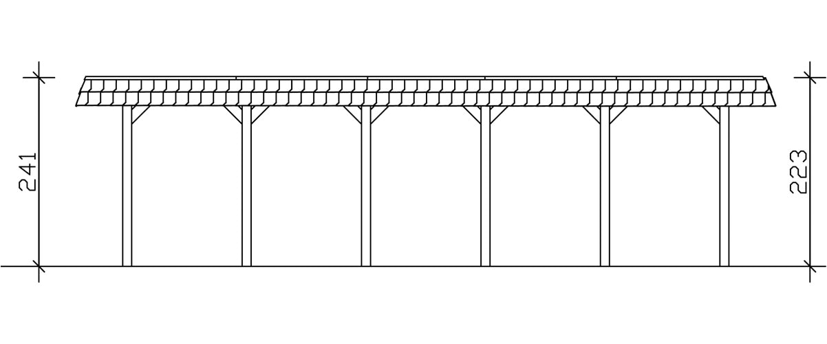 Skanholz Einzelcarport »Spreewald«, Nadelholz, 285 cm, Grün, mit EPDM-Dach, rote Blende