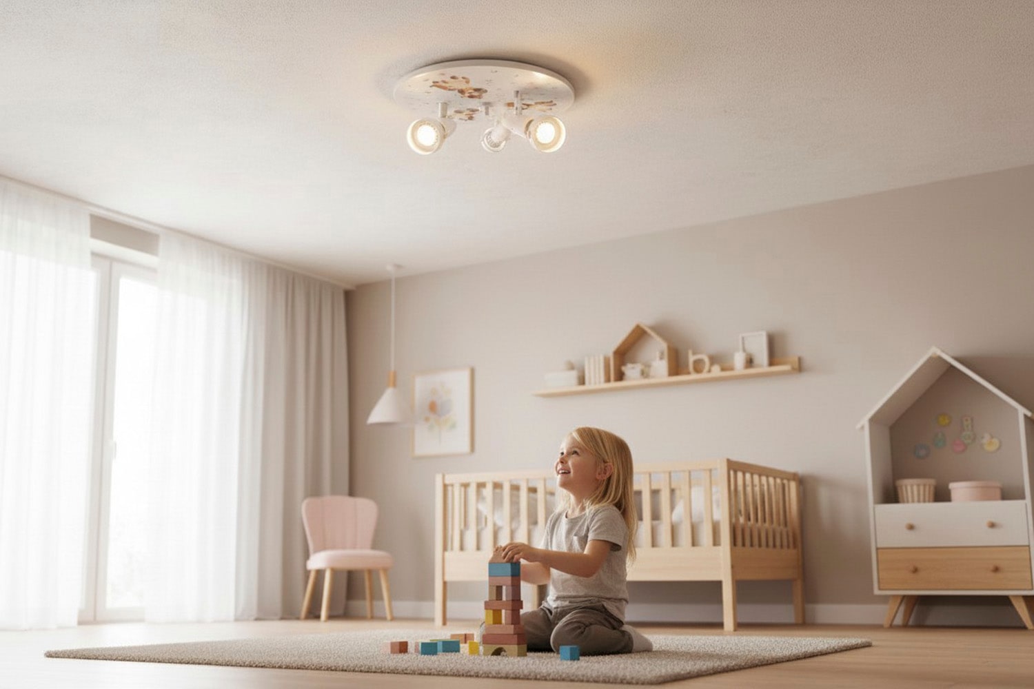 niermann Deckenleuchte »Kinderlampe mit Motiv "Pony Paula", Strahler für Kinderzimmer« GU10 1 Stk. 3 schwenk- und drehbare Strahler, Made in Germany