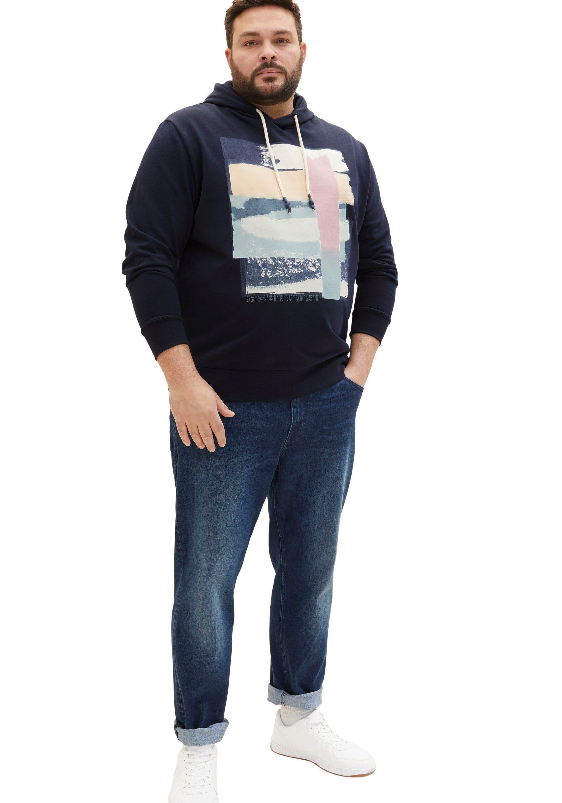 TOM TAILOR PLUS Kapuzensweatshirt, mit großem Print
