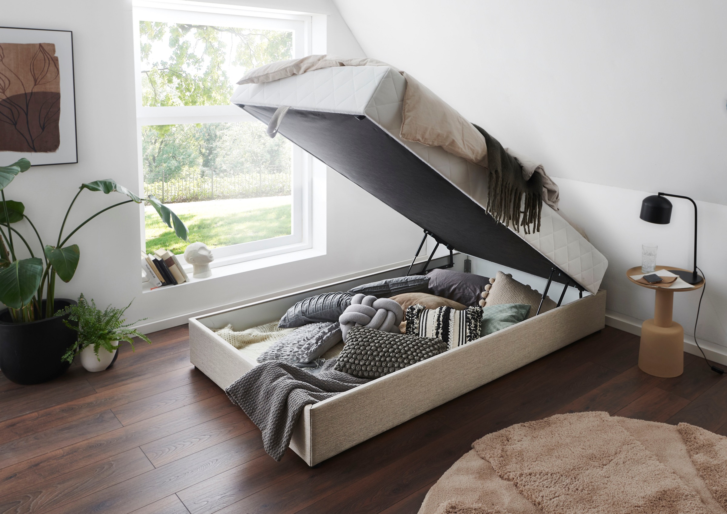 ATLANTIC home collection Boxbett »BELINA«, mit Taschenfederkernmatratze und geräumigem Bettkasten