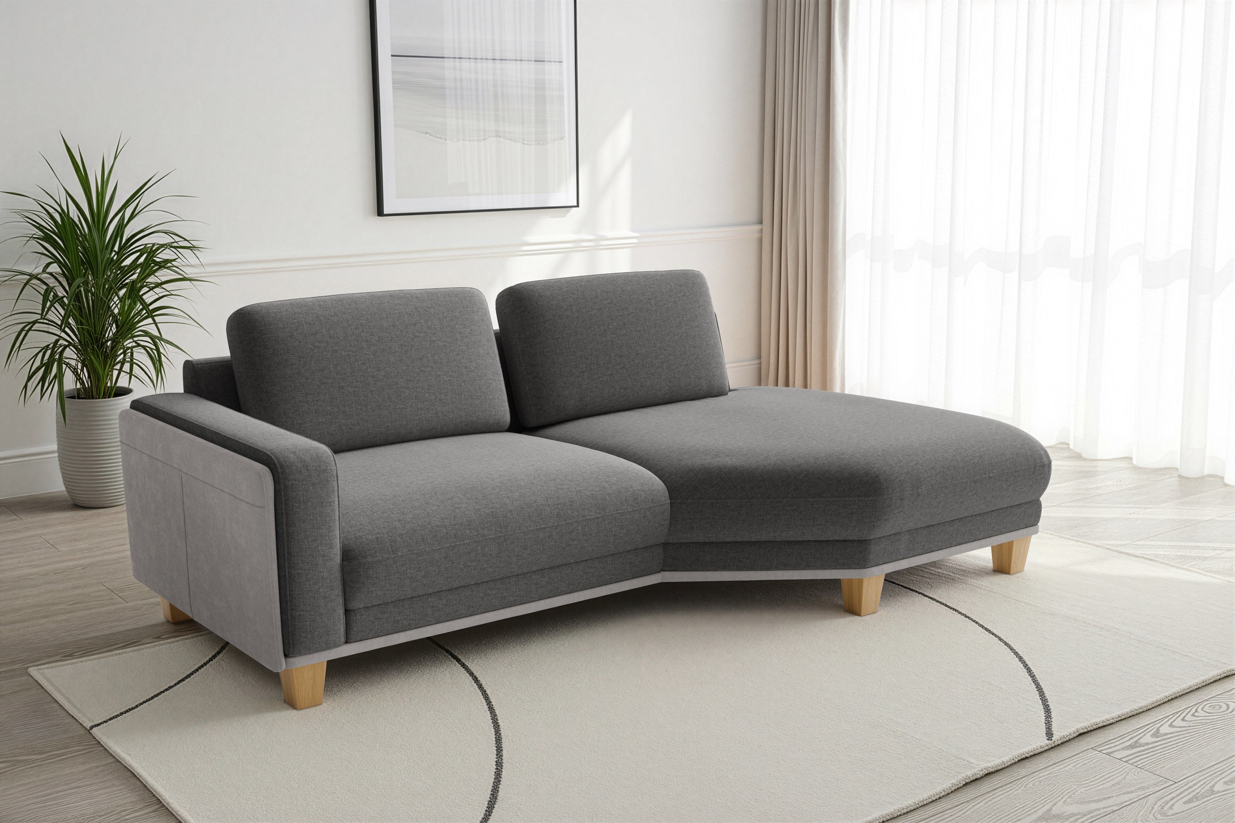 sit&more Ecksofa "Concept" Modernes Sofa in drei Fußfarben zur Auswahl