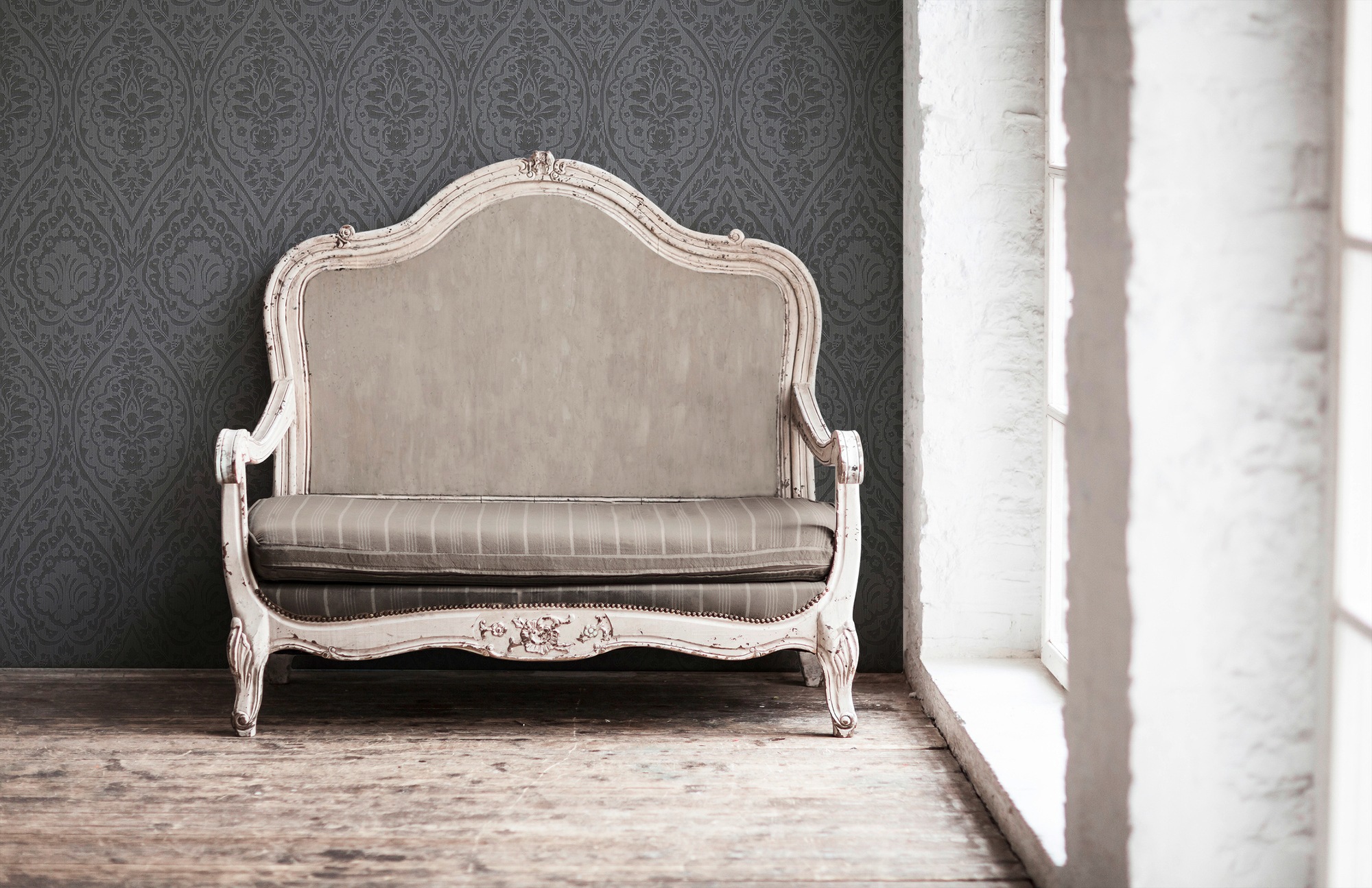 Architects Paper Textiltapete »Tessuto« Barock | gemustert | ornamental samtig Tapete Streifen Tapeten Wohnzimmer Schlafzimmer Küche modern Flur Büro