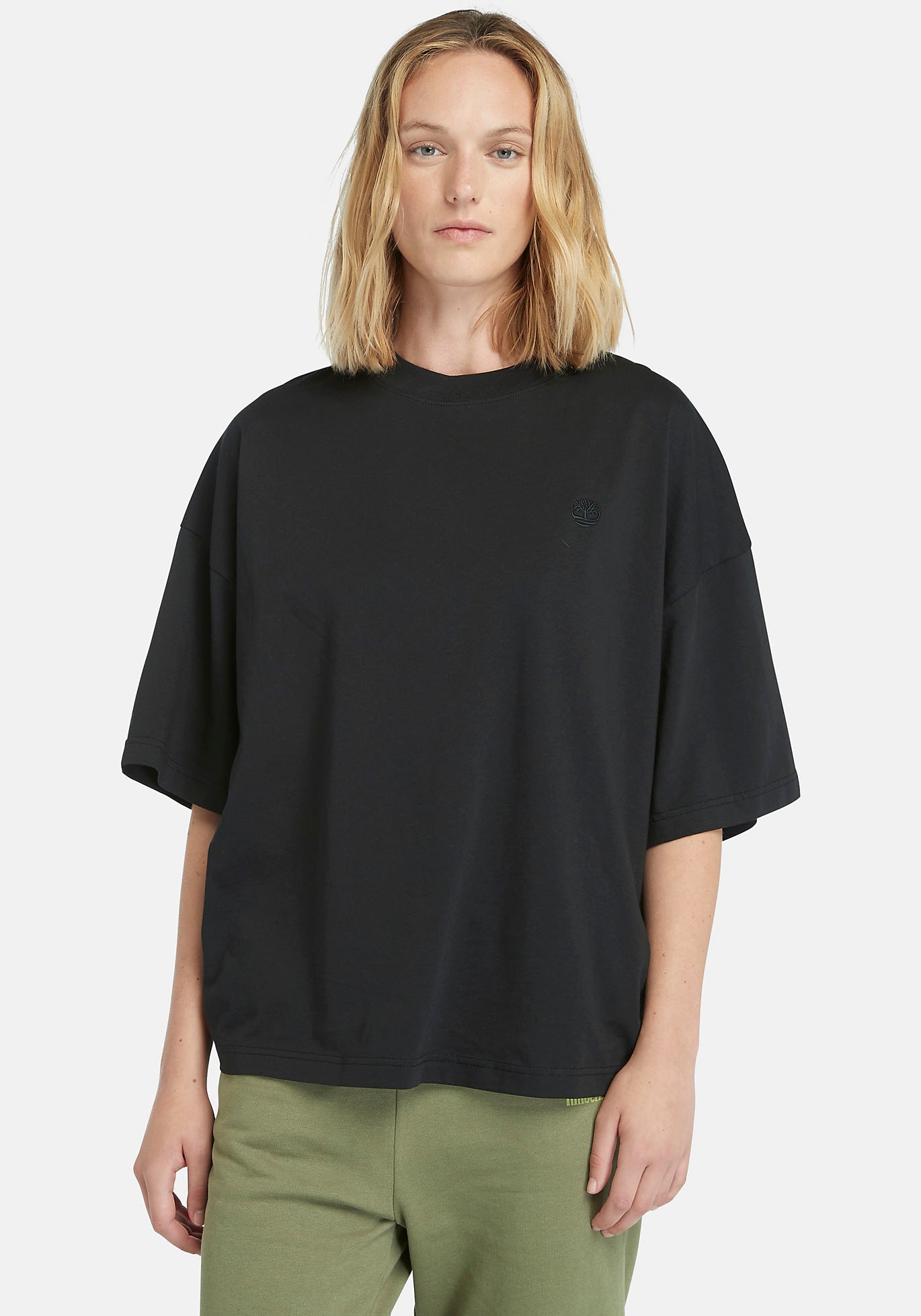 Timberland T-Shirt "DUNSTAN SHORT SLEEVE OVERSIZE TEE" mit Rundhalsausschnitt mit Rippbündchen, aus Baumwolle