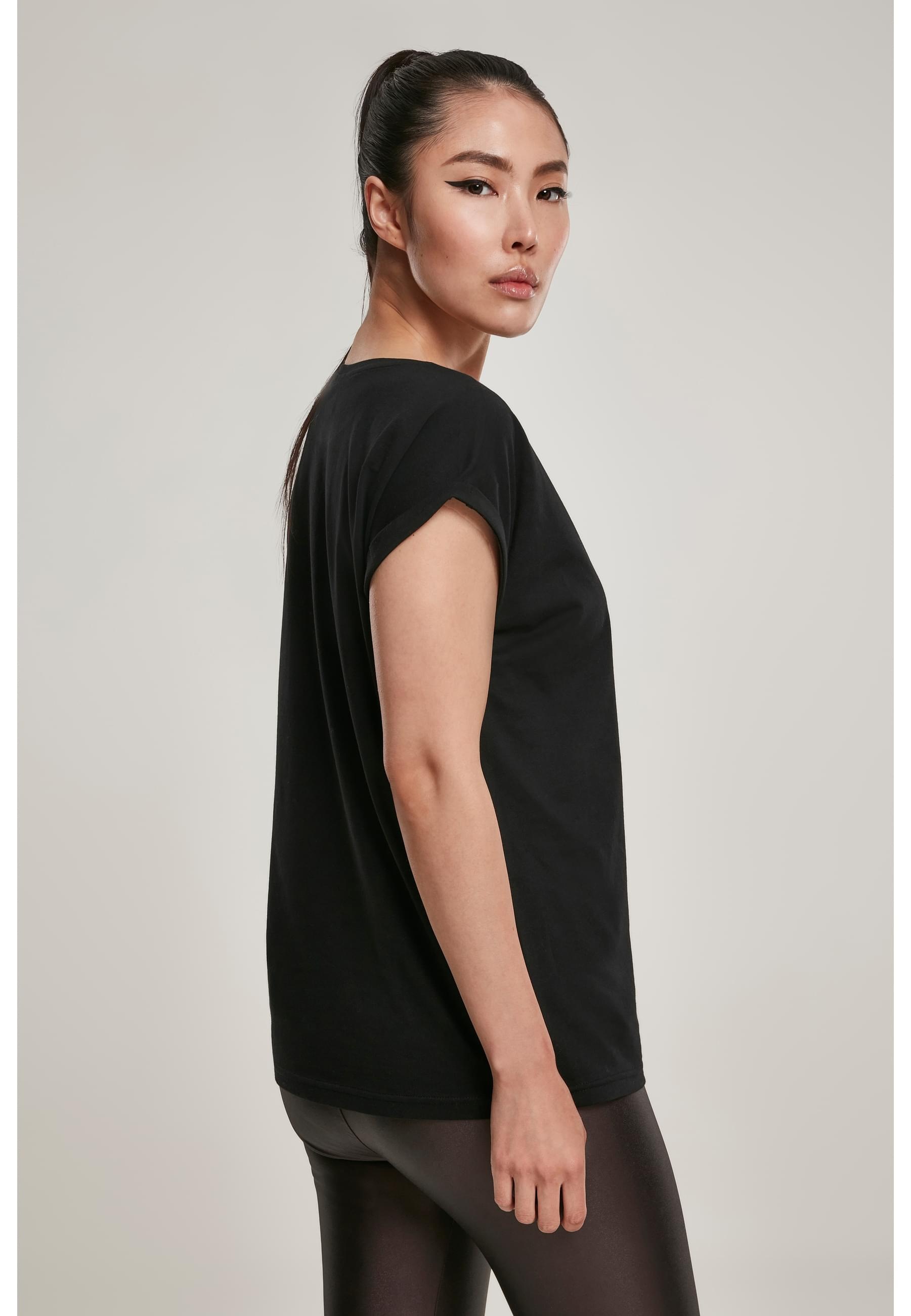 URBAN CLASSICS Kurzarmshirt »Urban Classics Damen Ladies Organic Extended Shoulder Tee«, (1 tlg.)