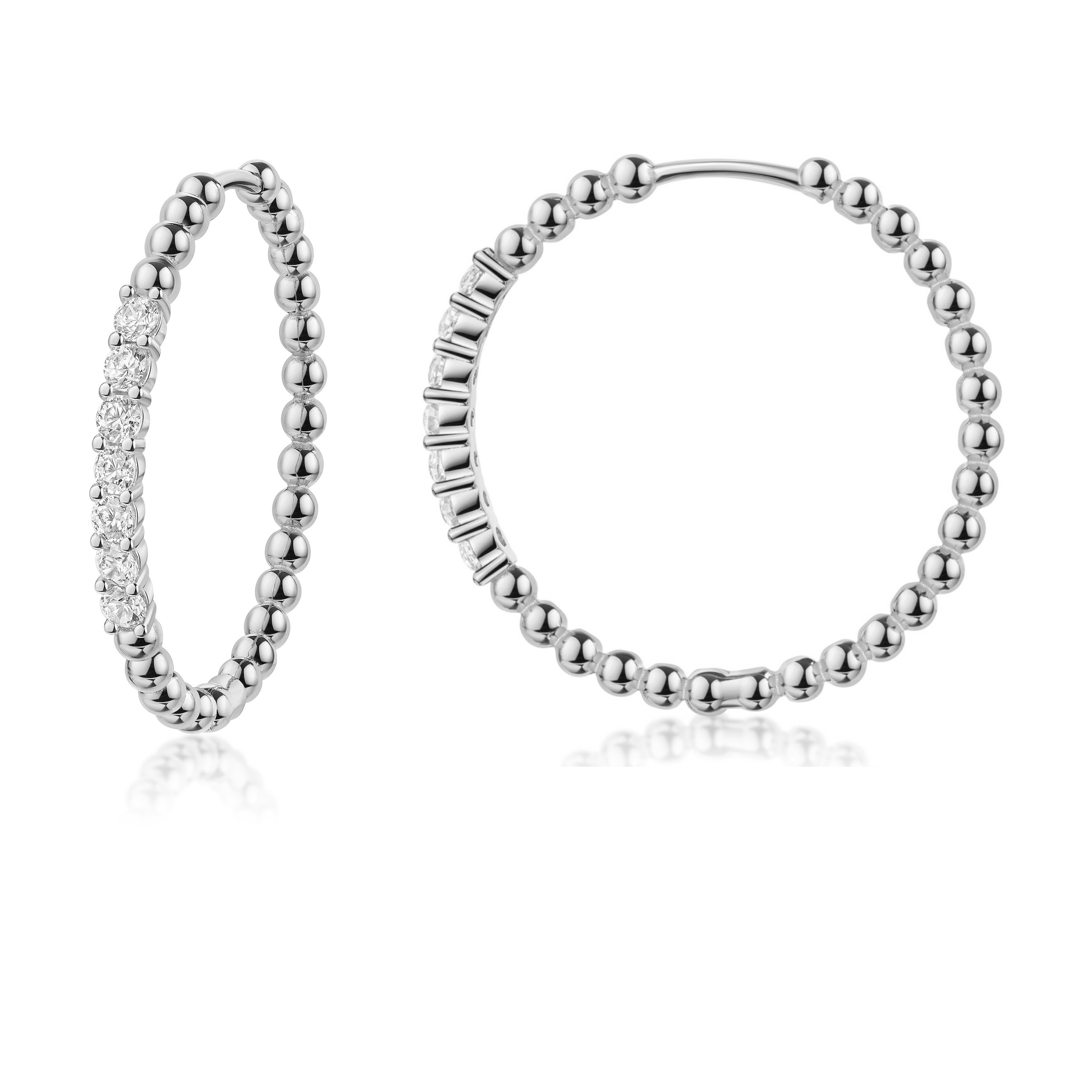 Firetti Paar Creolen »Schmuck Geschenk Silber 925 Ohrringe im Kugeldesign« Made in Germany - mit Zirkonia (synth.)