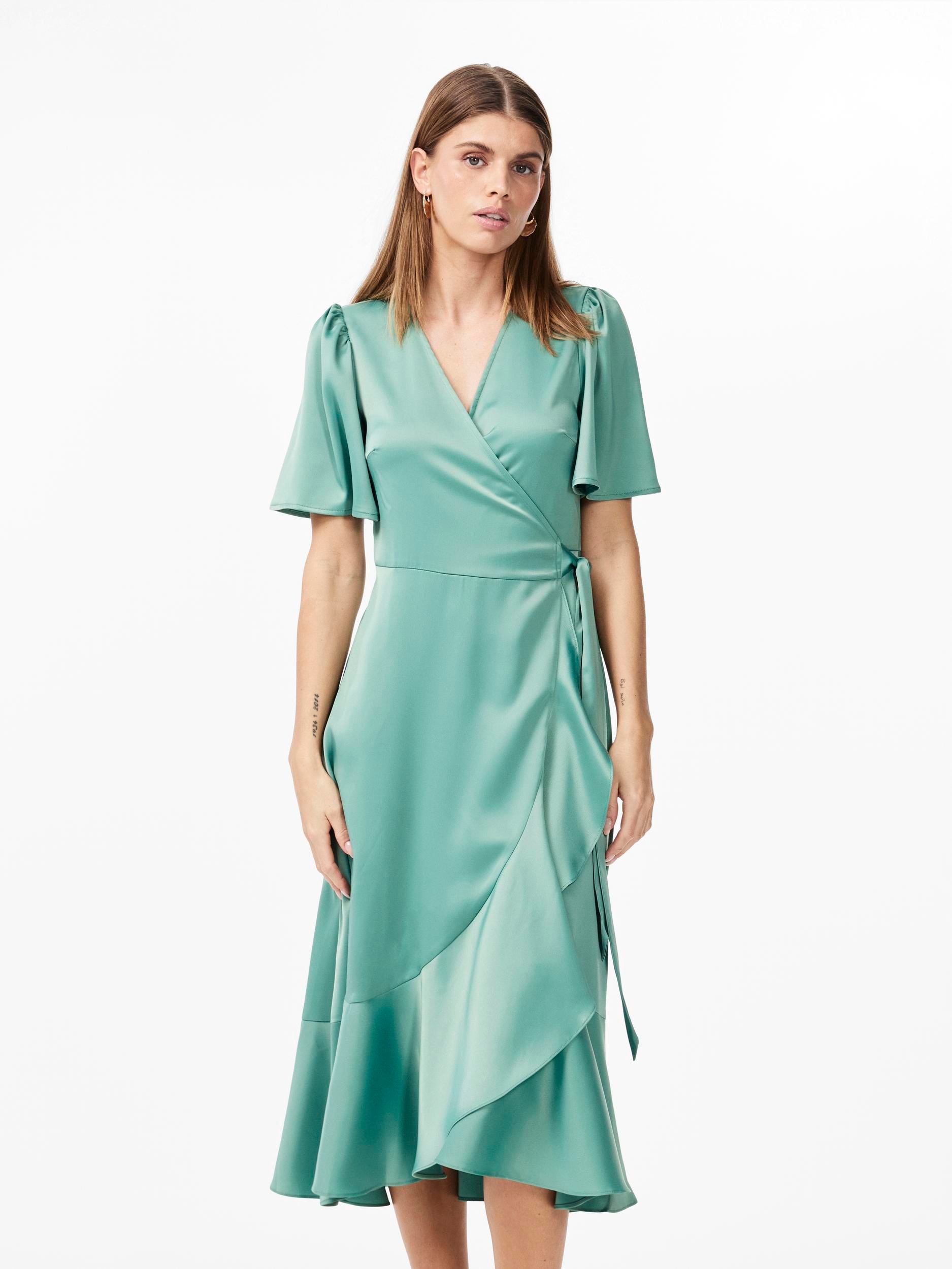 Wickelkleid »YASTHEA 2/4 MIDI WRAP DRESS S. NOOS«, mit Volant