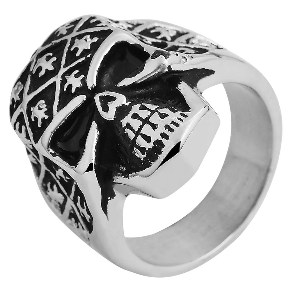 Adelia's Men's Stainless Steel Skull Ring Silver Size 74 2
