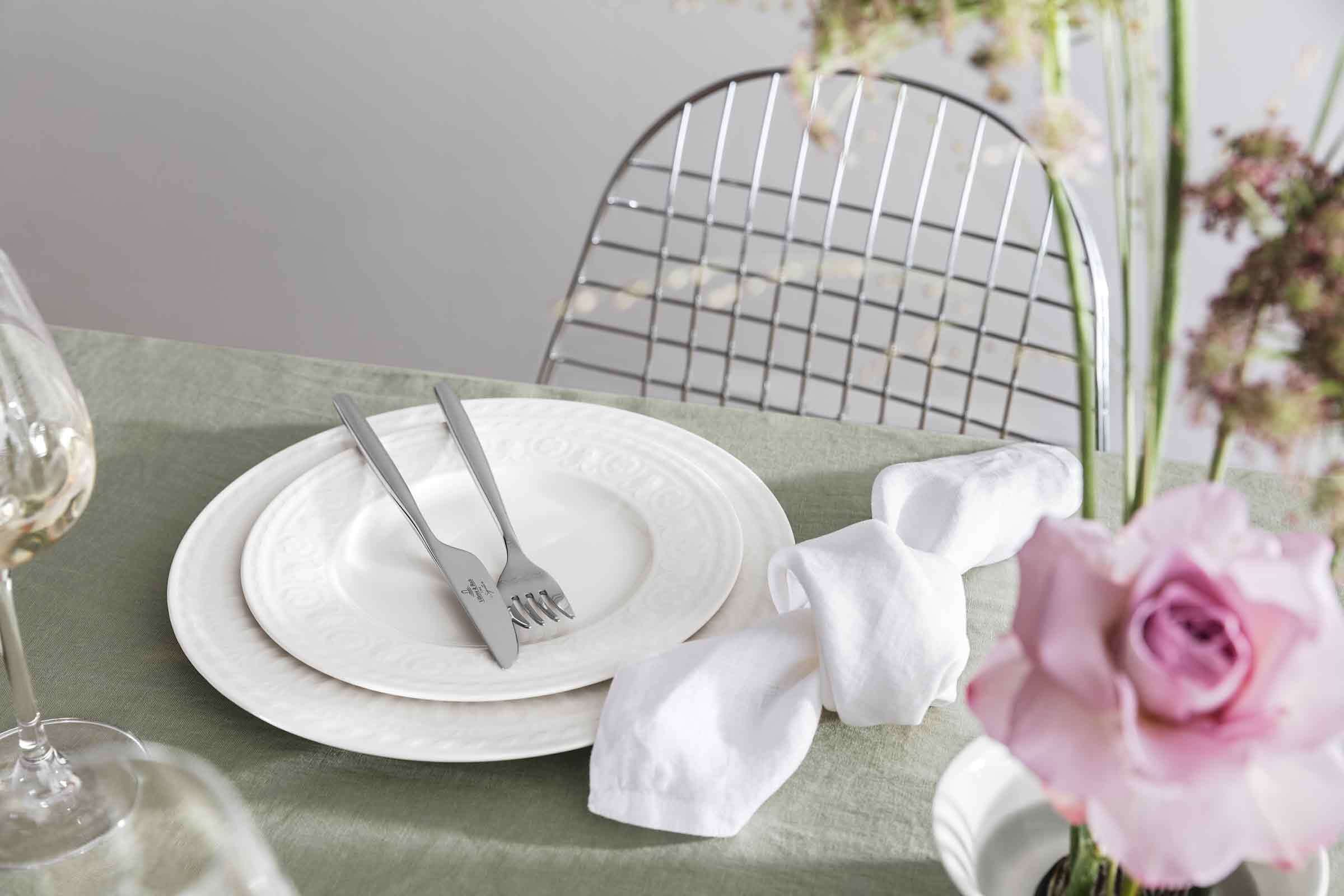 Villeroy & Boch Speiseteller »Speiseteller Cellini ø 27 cm 6er Set weiß« Spülmaschinengeeignet, Mikrowellenfest